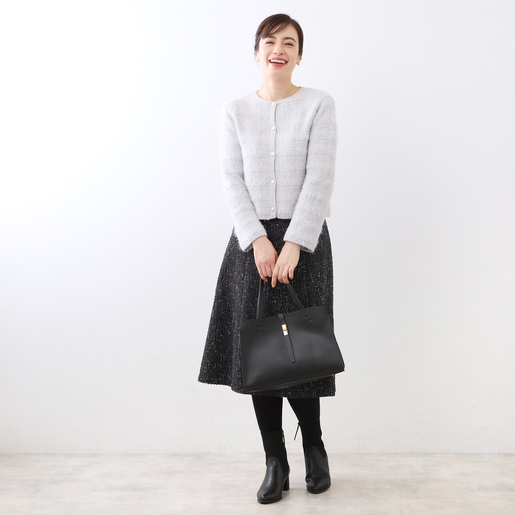 Reflect「【お食事会やお出かけに◎】ふんわりジャカード編みカーディガン」|カーディガン|