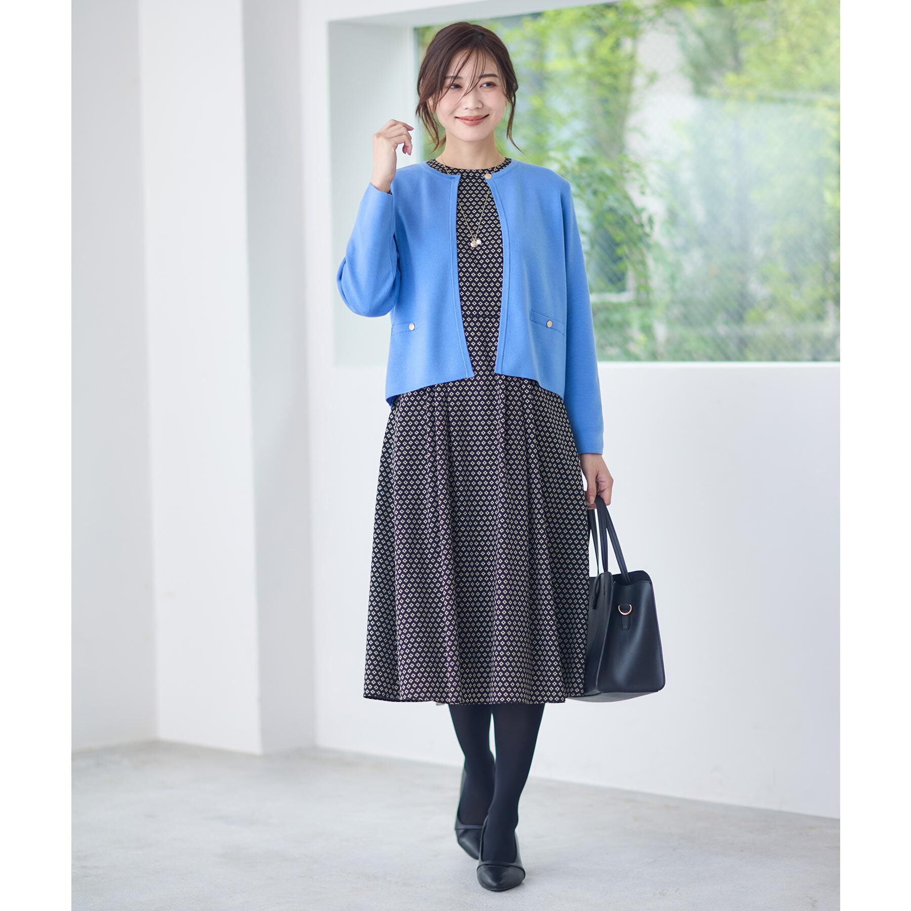 Reflect「【通勤にもお出かけにも◎】ジオメプリントクラシカルワンピース」|ワンピース|