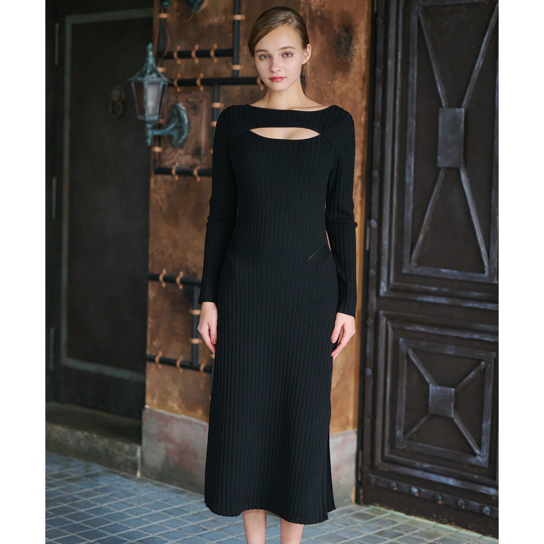 DRESSTERIOR「【otonaMUSE11月号掲載/手洗い可】デコルテリブニットワンピース」|ワンピース|