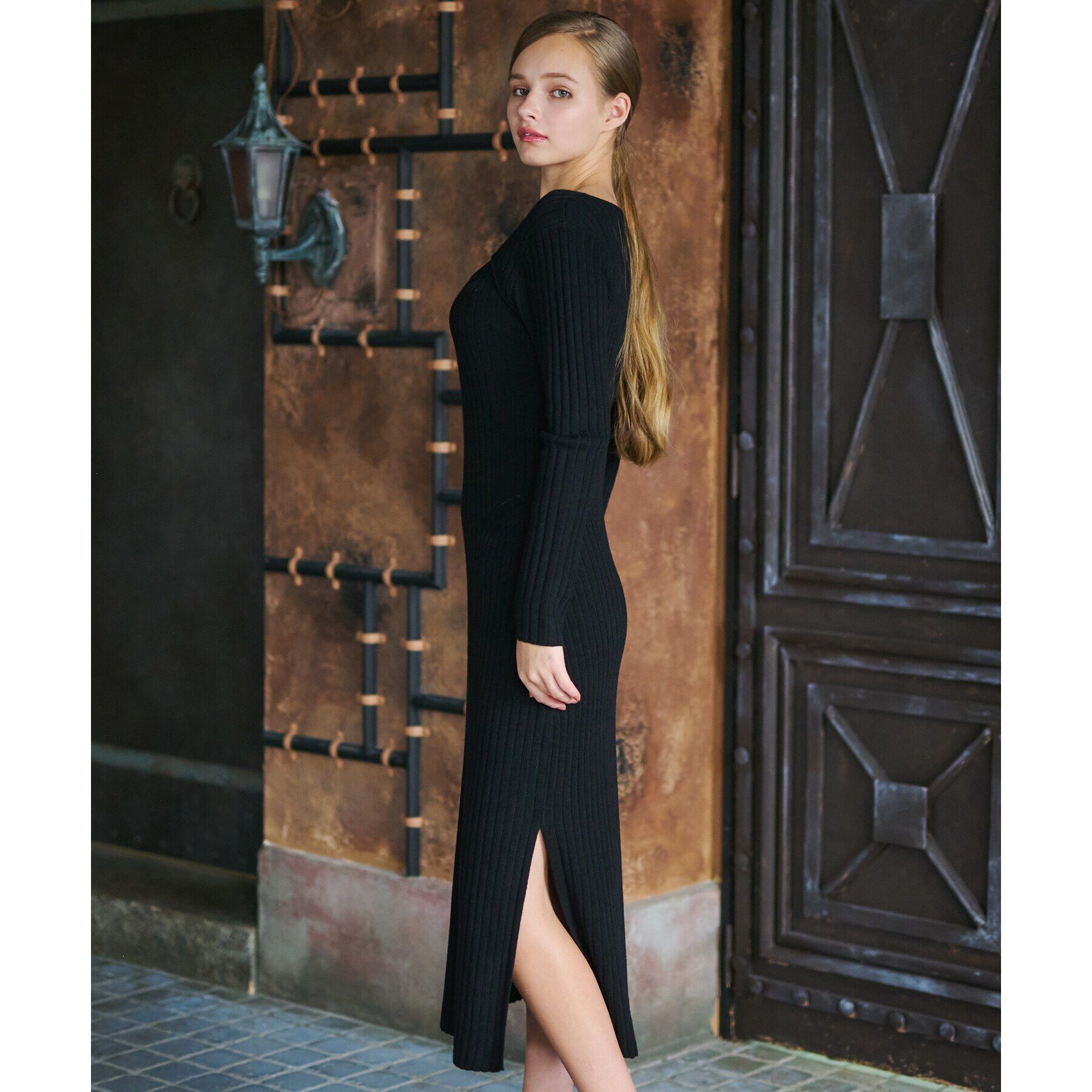 DRESSTERIOR「【otonaMUSE11月号掲載/手洗い可】デコルテリブニットワンピース」|ワンピース|