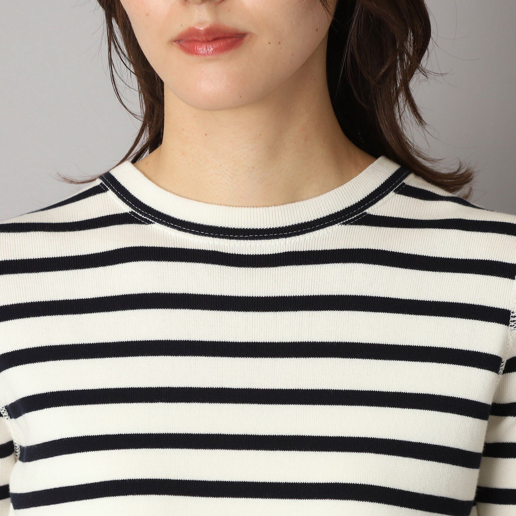 DRESSTERIOR「コットンフルニードルボーダー」|ニット・セーター|