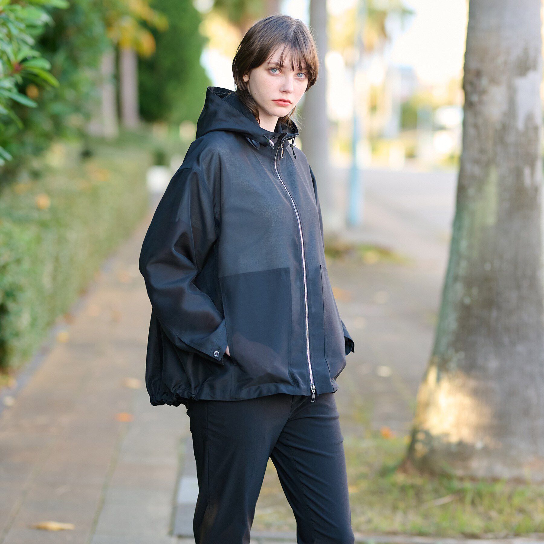 DRESSTERIOR「【洗える】シアーフーデッドパーカ」|ブルゾン・スタジャン|