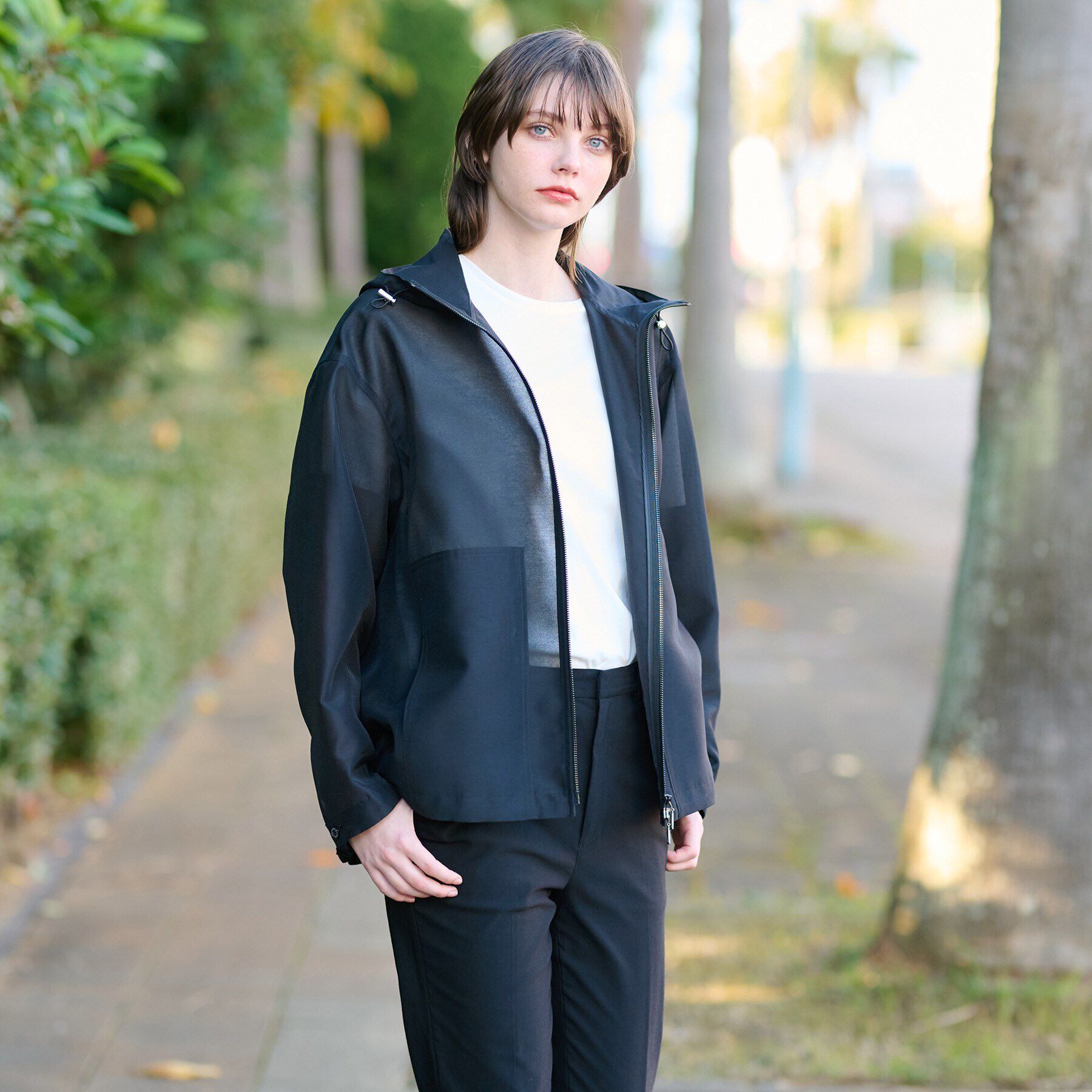 DRESSTERIOR「【洗える】シアーフーデッドパーカ」|ブルゾン・スタジャン|