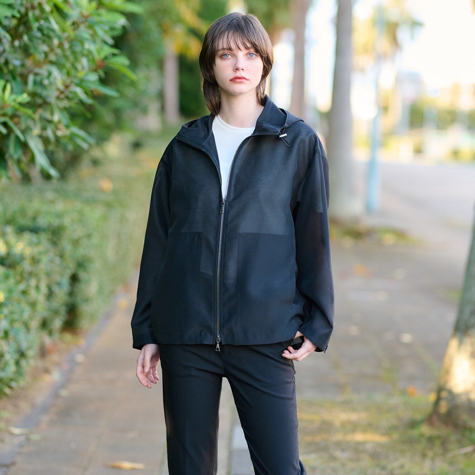 DRESSTERIOR「【洗える】シアーフーデッドパーカ」|ブルゾン・スタジャン|