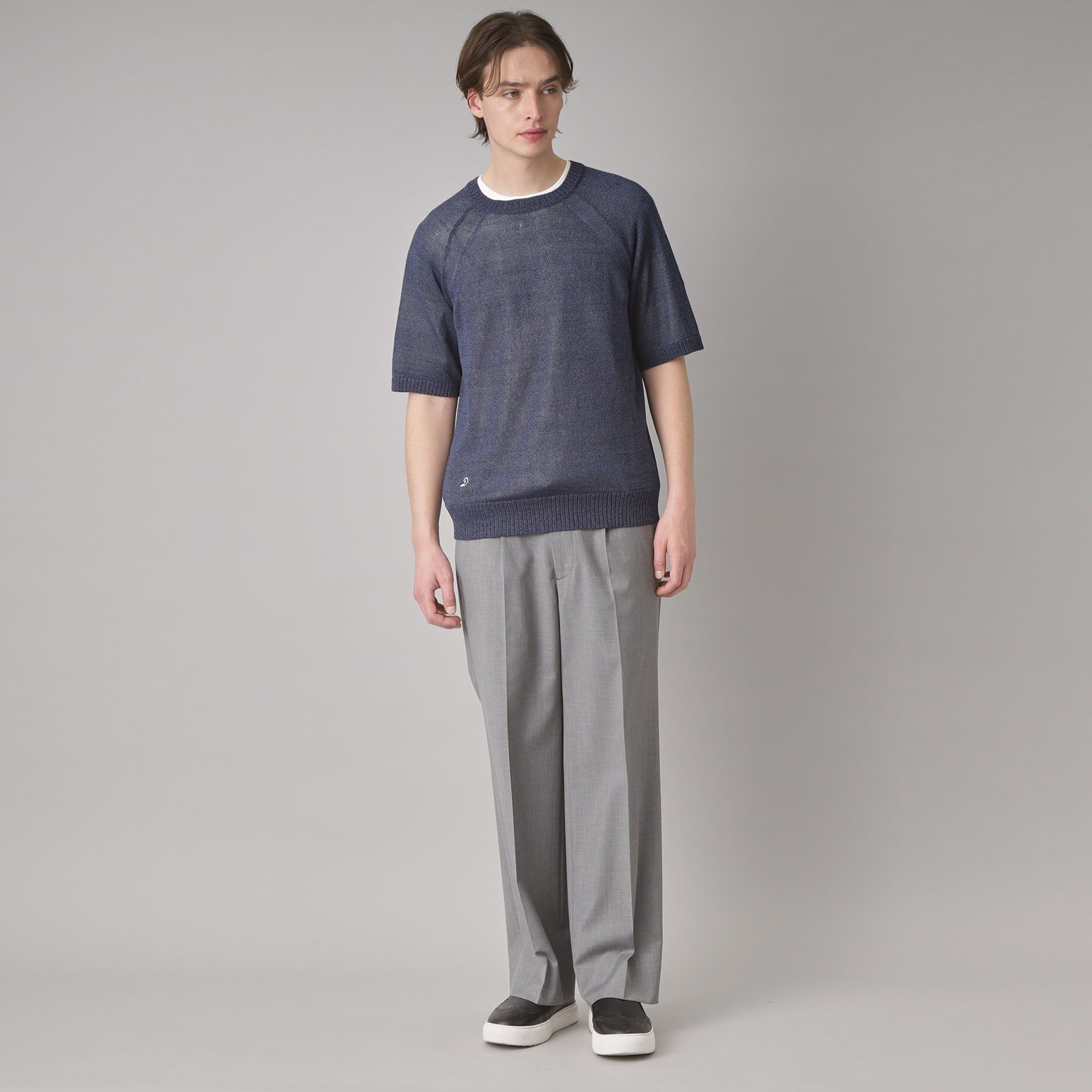 DRESSTERIOR「ペーパーコットン ハーフスリーブニット」|ニット・セーター|