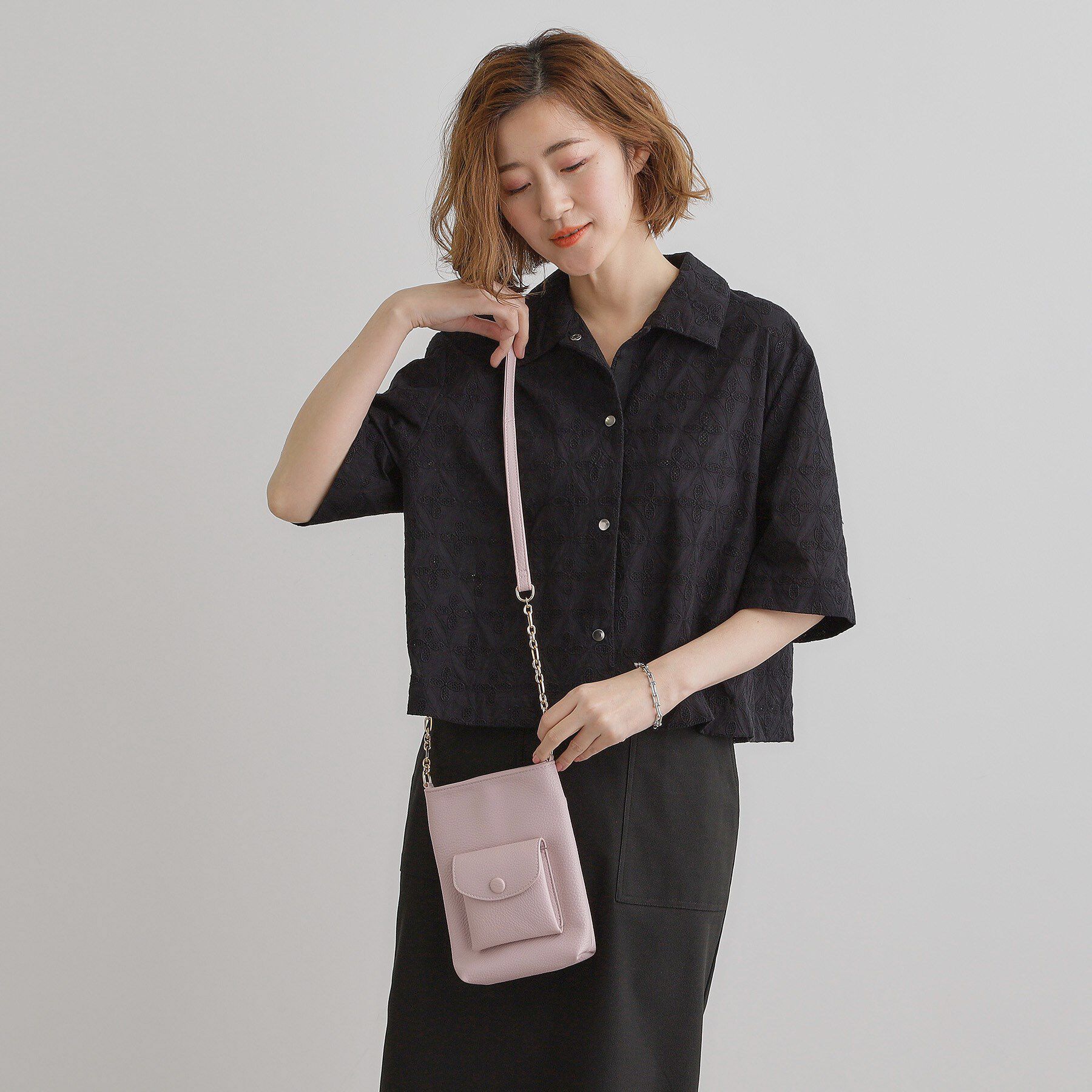 grove「クルミポケットサイドチェーンミニショルダー」|ショルダー・メッセンジャー|