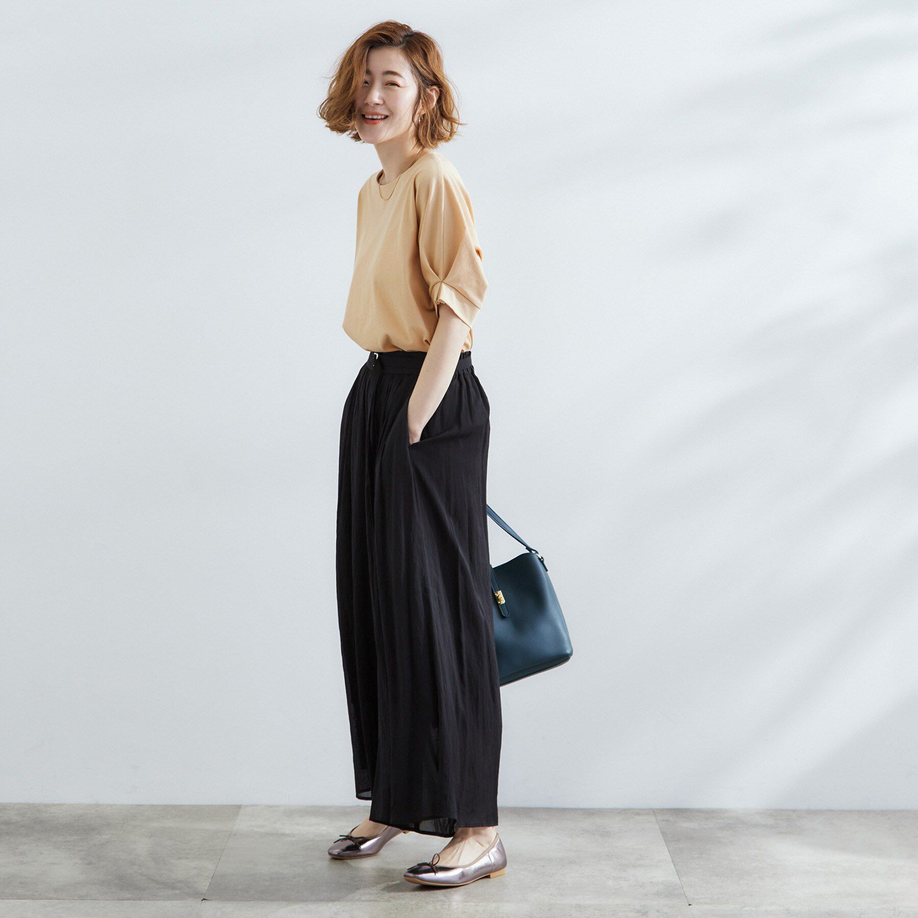 grove「【UVカット/ひんやり/二の腕カバー】タックドルマンプルオーバー」|Tシャツ・カットソー|