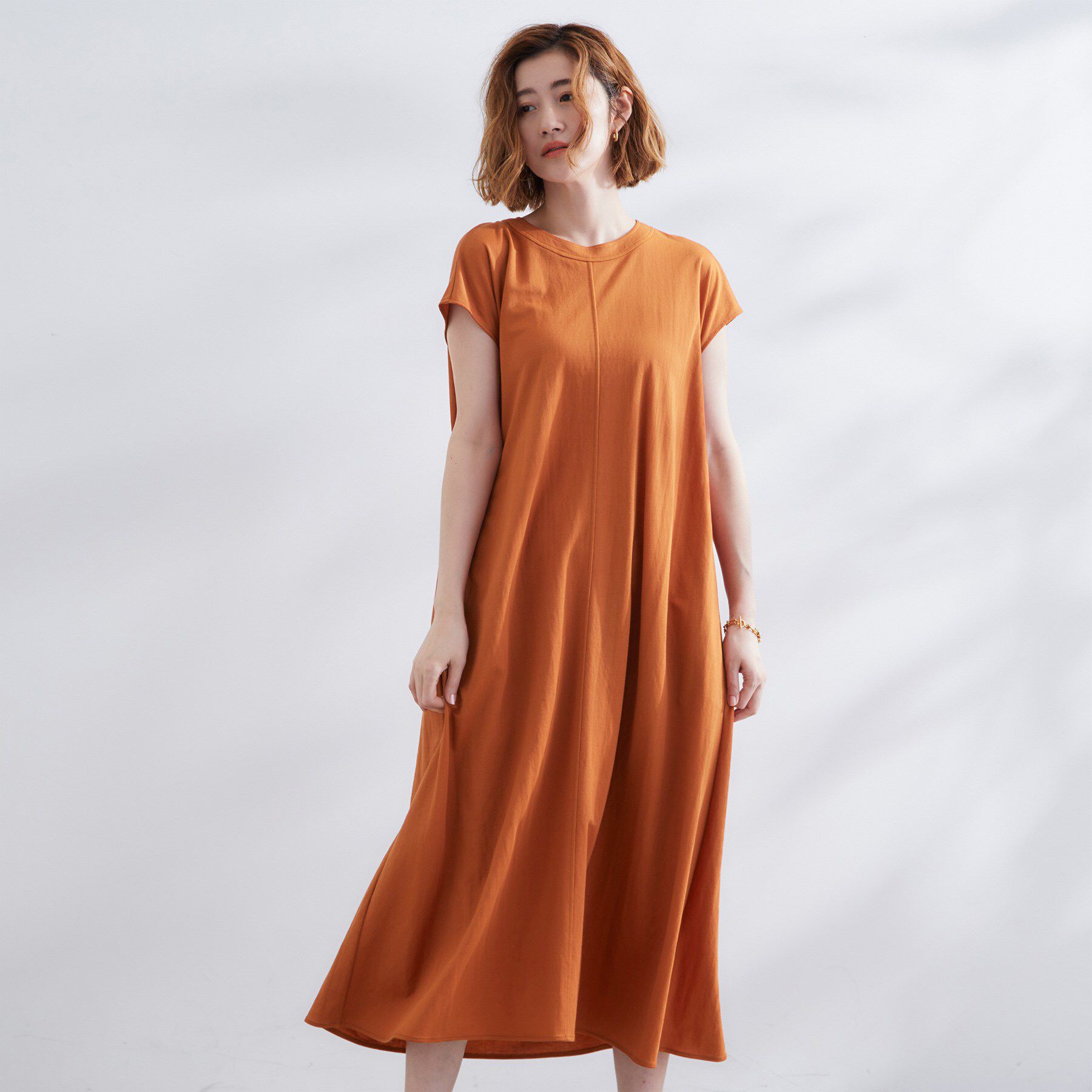 grove「【冷感・UV】モクロディフレンチスリーブワンピース」|ワンピース|