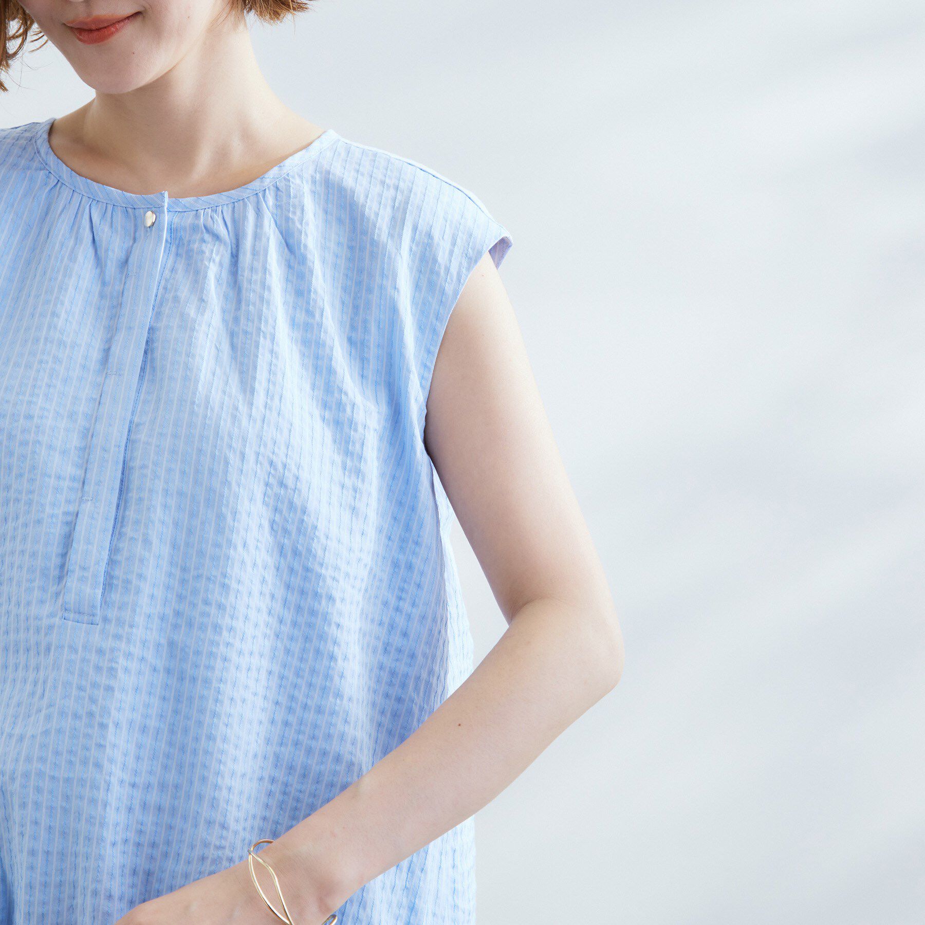 grove「裾のボリュームが今年気分　ストライプバルーンブラウス」|シャツ・ブラウス|