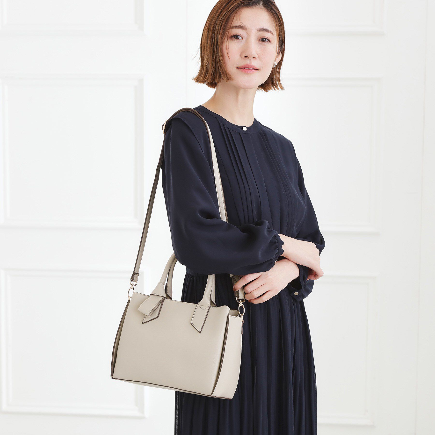 grove「リボンハンドル2WAYトート」|トートバッグ|