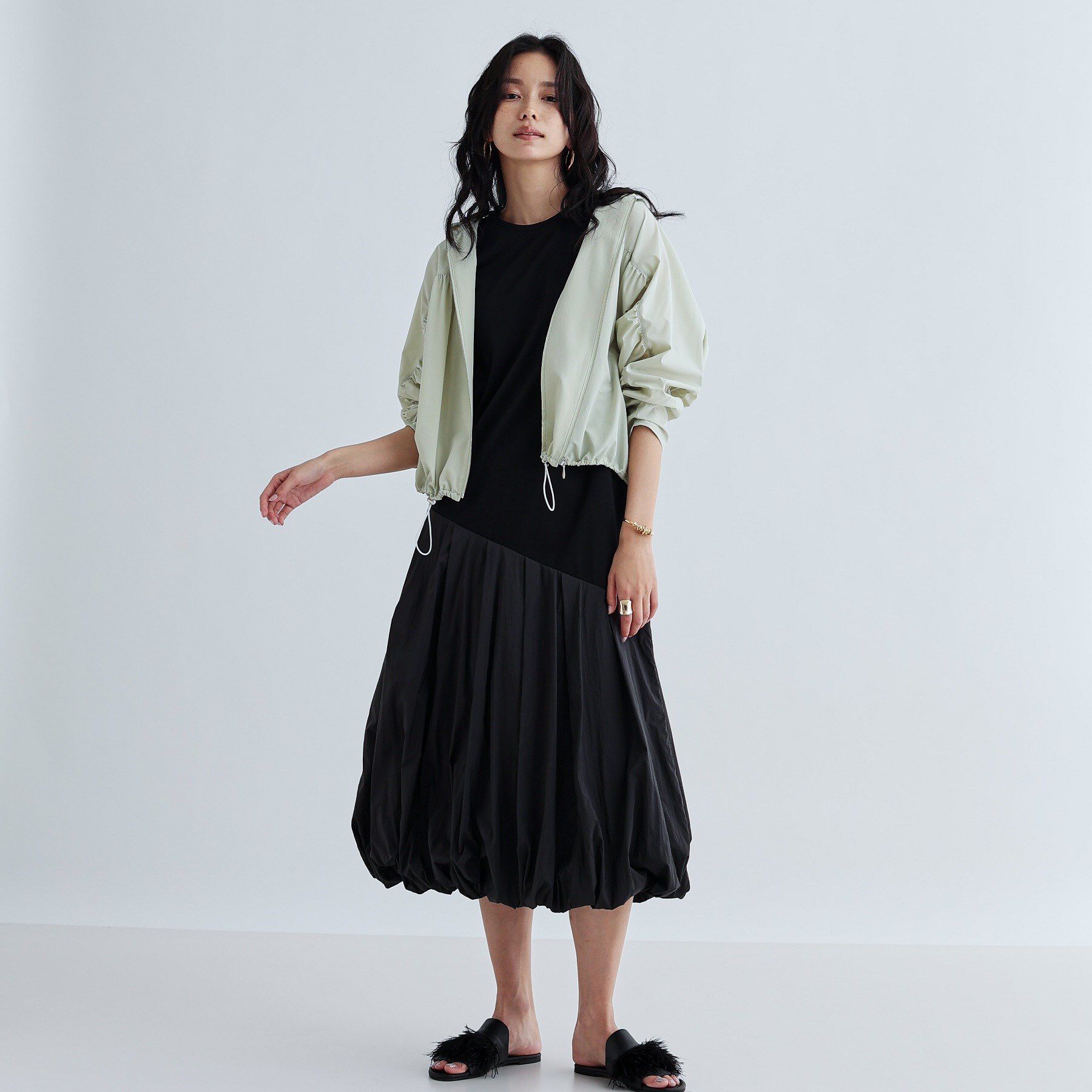 GALLEST「ギャザードルマンフーデットブルゾン」|ブルゾン・スタジャン|