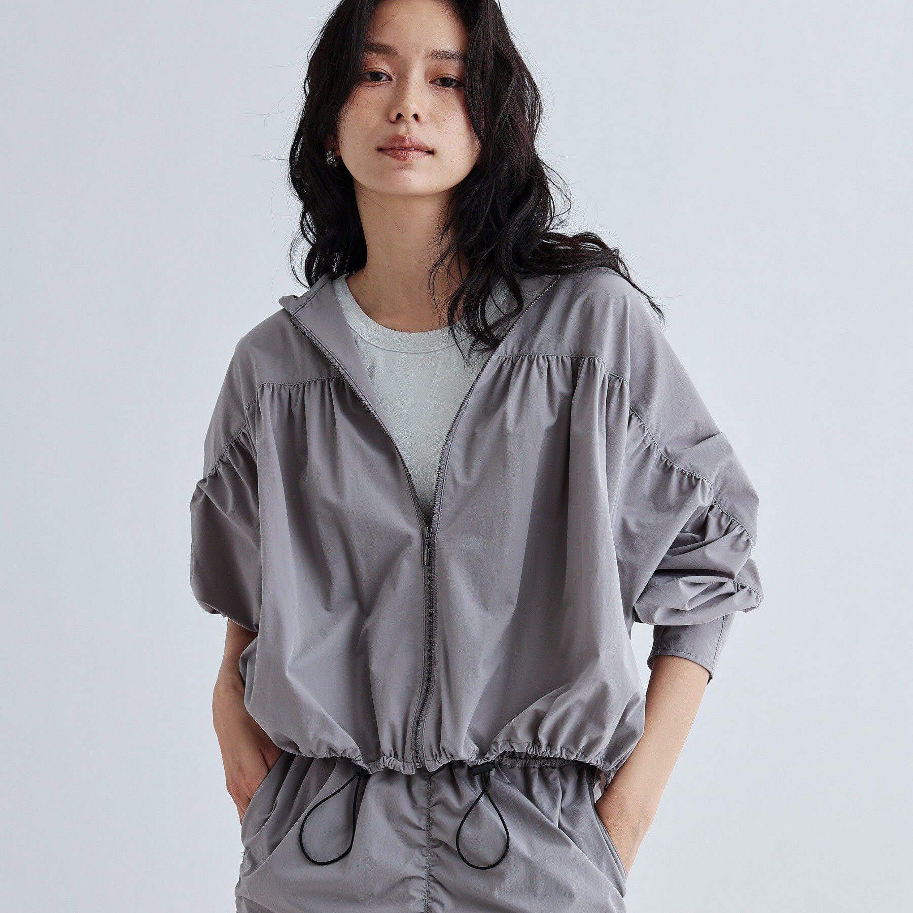 GALLEST「ギャザードルマンフーデットブルゾン」|ブルゾン・スタジャン|