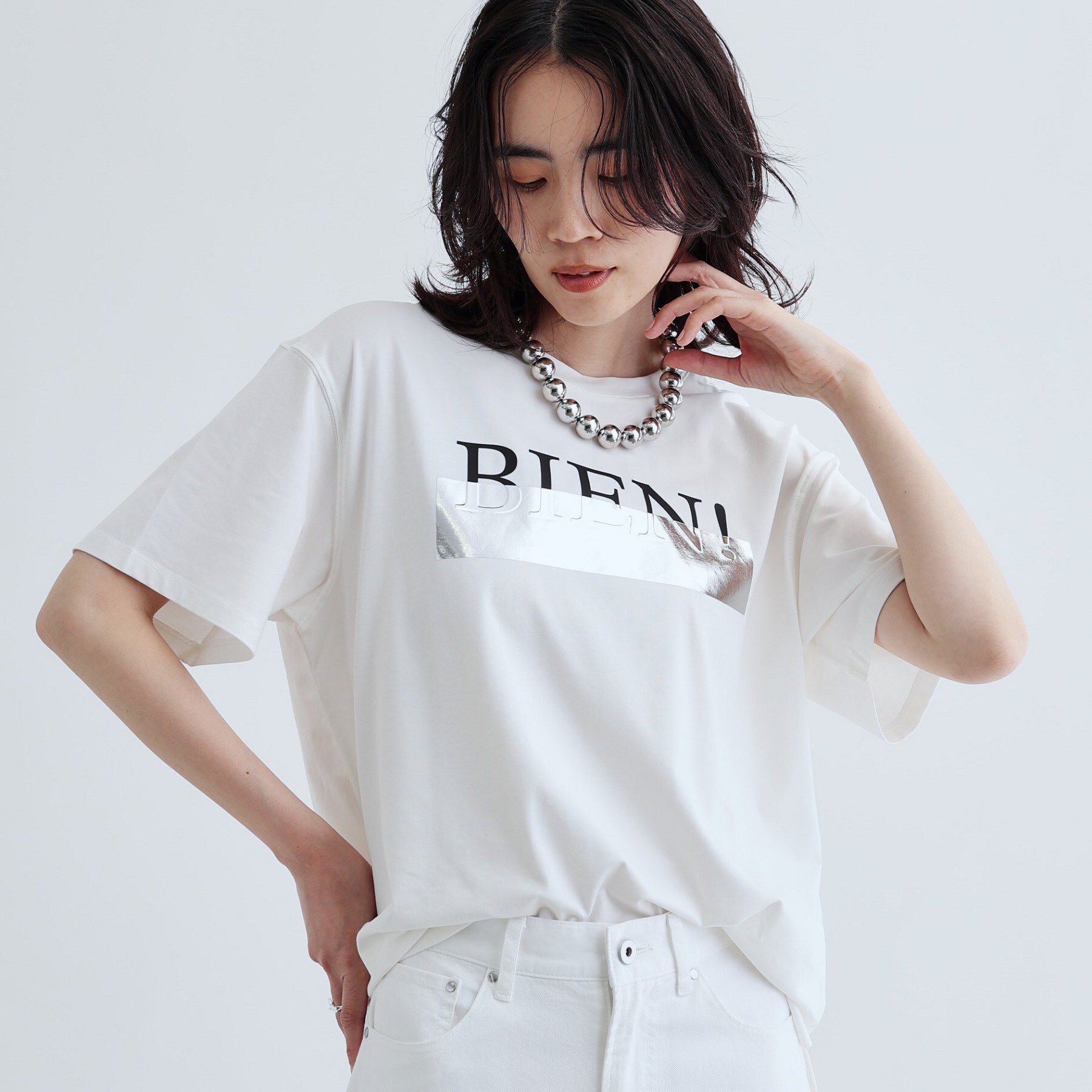 GALLEST「【再入荷】箔プリントロゴTシャツ」|Tシャツ・カットソー|ホワイト(001)