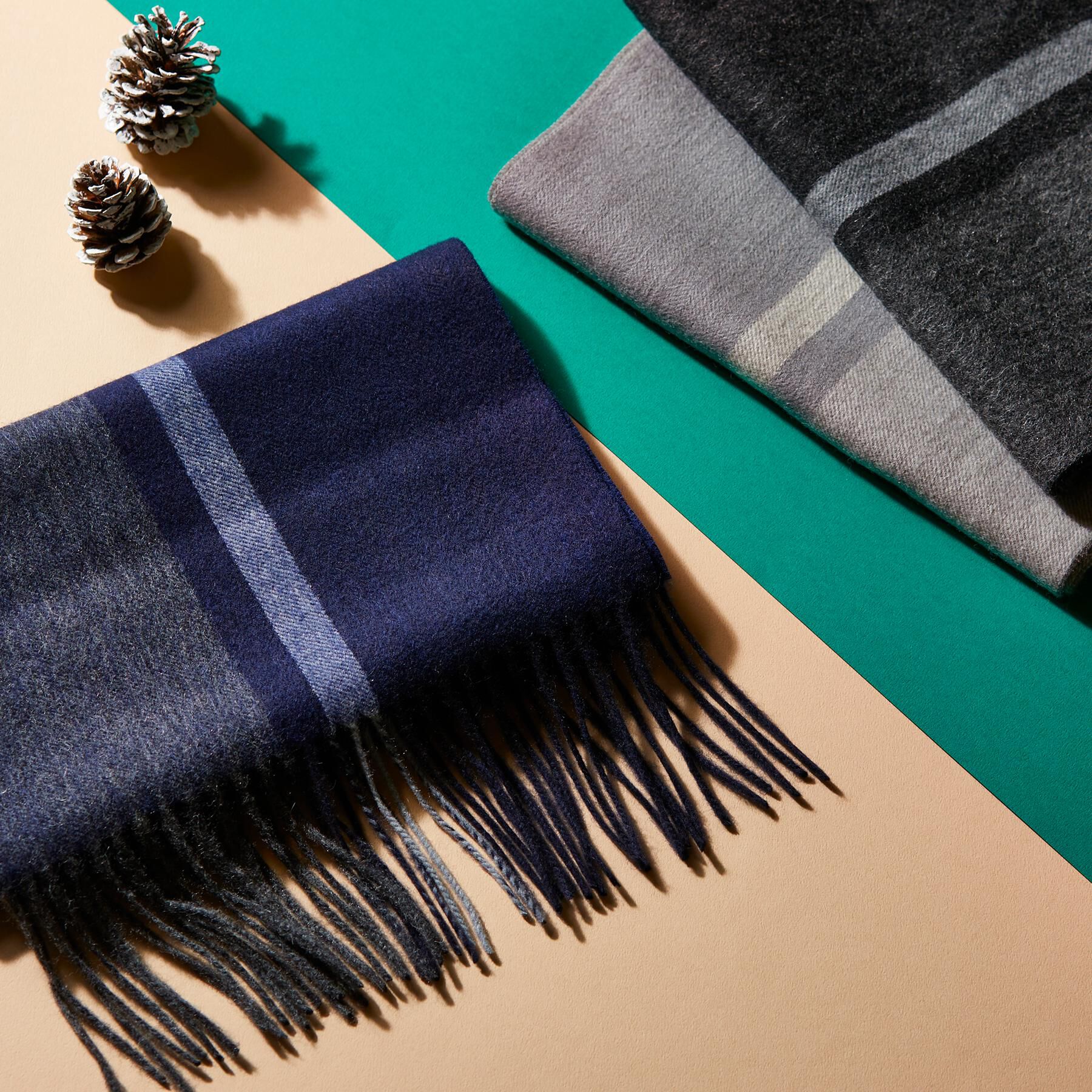 TAKEO KIKUCHI「【ラッピング巾着セット】カシミヤブレンドパネルマフラー」|ストール|