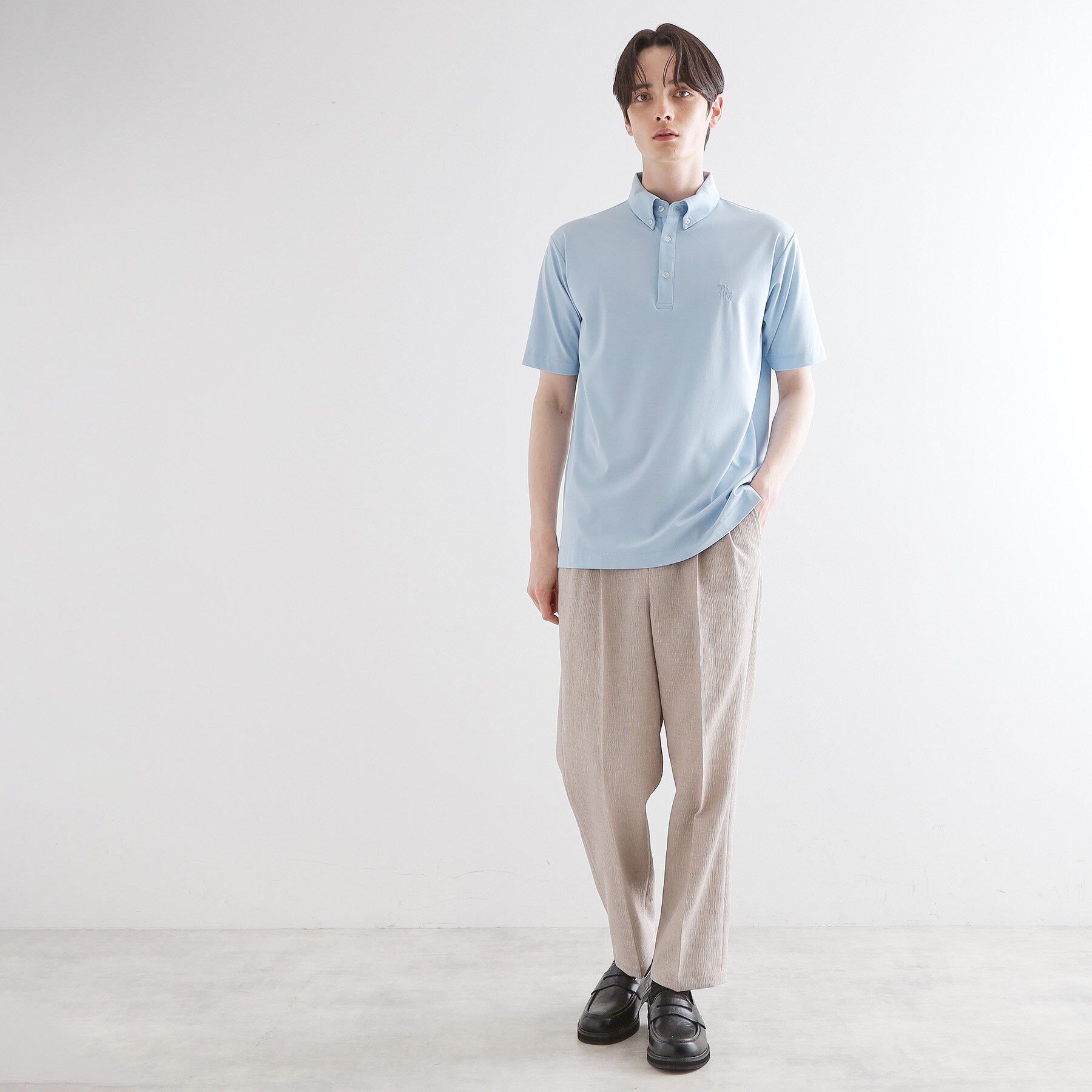 tk.TAKEO KIKUCHI「【マシンウォッシャブル】ハイゲージジャージストレッチポロシャツ」|ポロシャツ|
