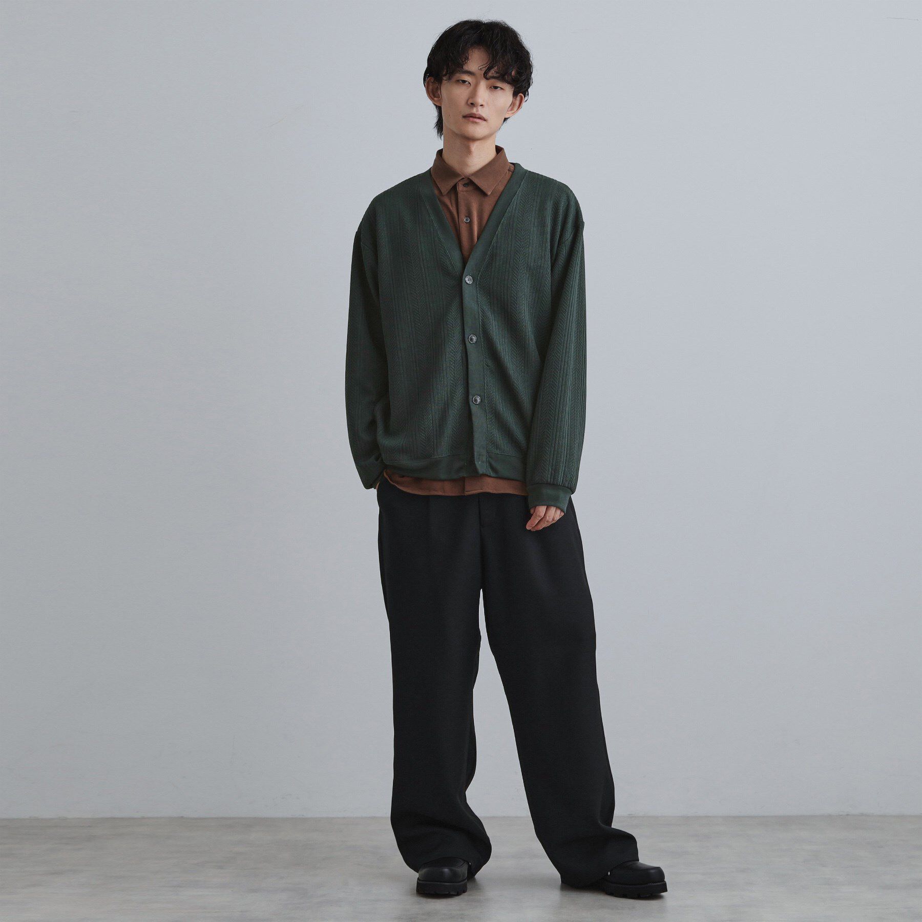 tk.TAKEO KIKUCHI「ニットライクジャカードカーディガン」|カーディガン|