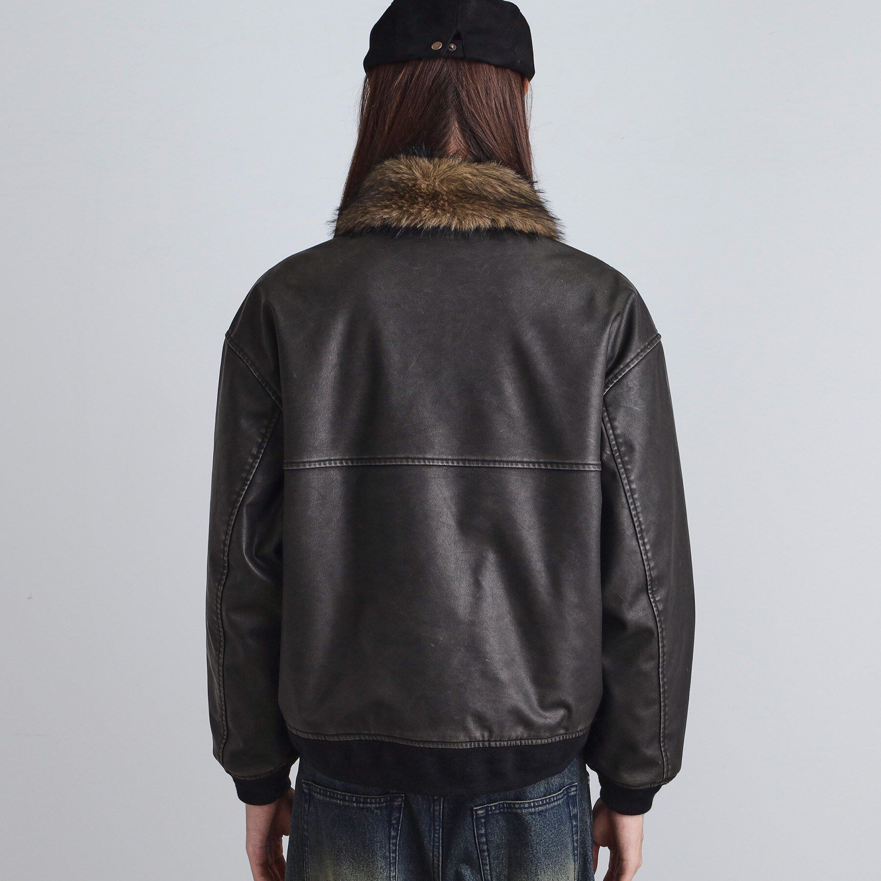 tk.TAKEO KIKUCHI「ヴィンテージライク衿フェイクファーブルゾン」|ブルゾン・スタジャン|