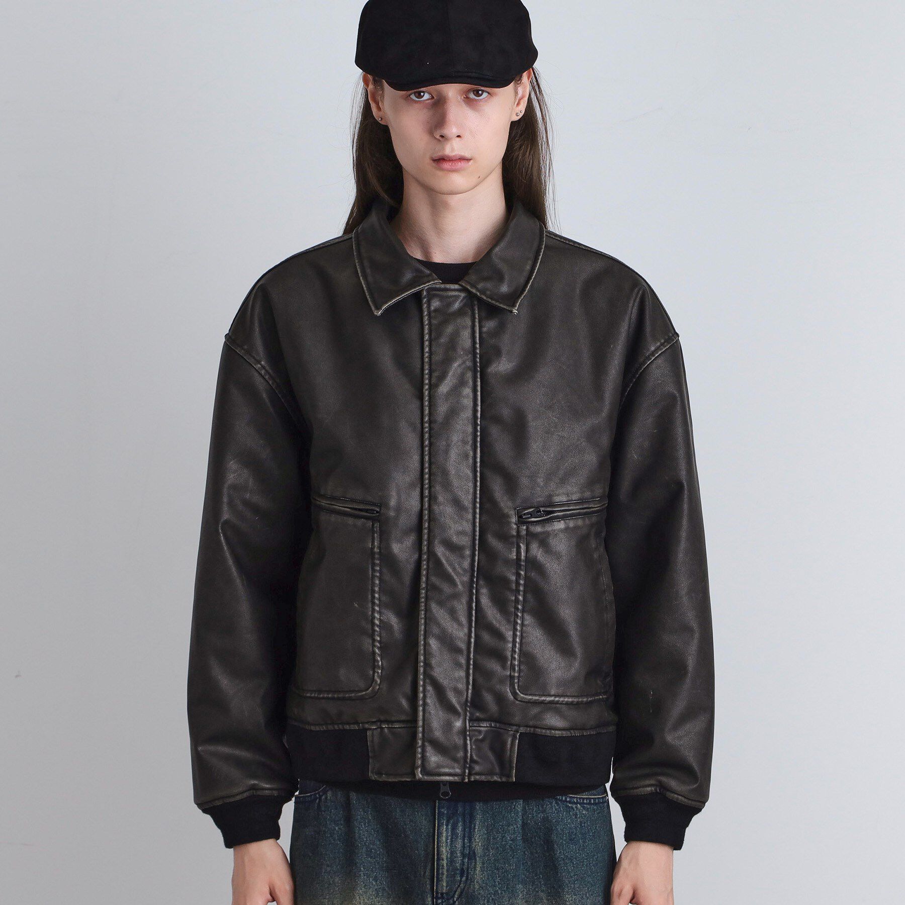 tk.TAKEO KIKUCHI「ヴィンテージライク衿フェイクファーブルゾン」|ブルゾン・スタジャン|