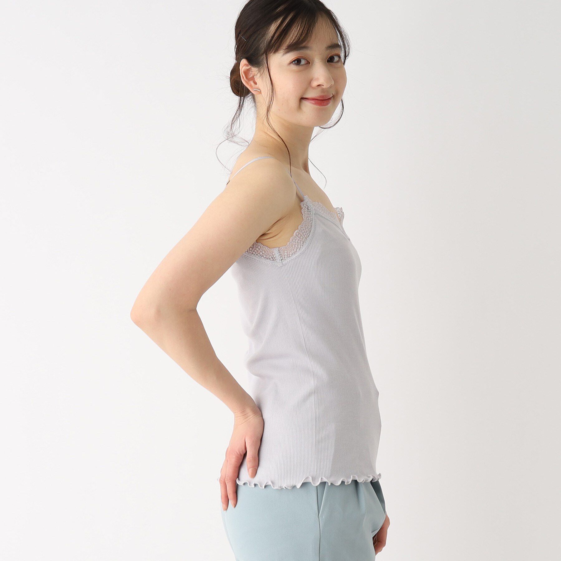 index「丸胴編み レースキャミソール」|キャミソール|