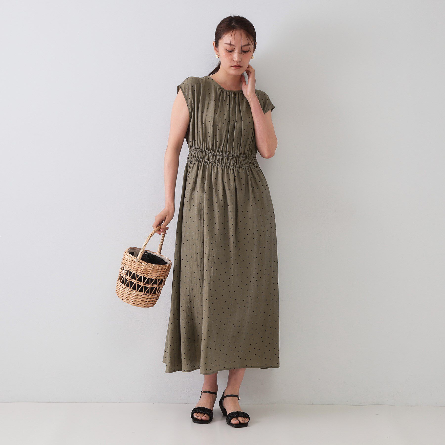 OPAQUE.CLIP「ドットプリントワンピース【洗濯機洗い可】」|ワンピース|