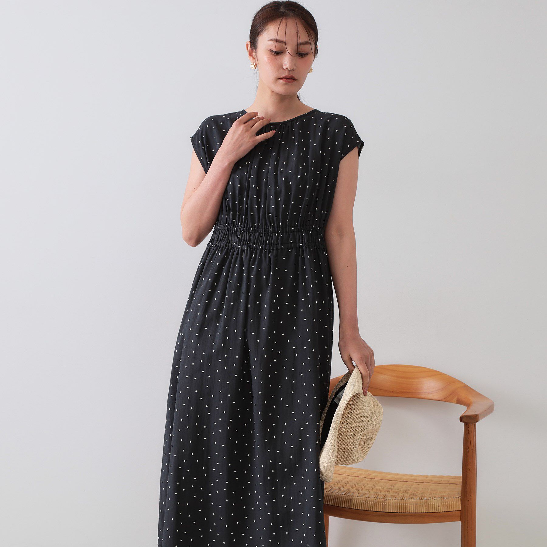 OPAQUE.CLIP「ドットプリントワンピース【洗濯機洗い可】」|ワンピース|