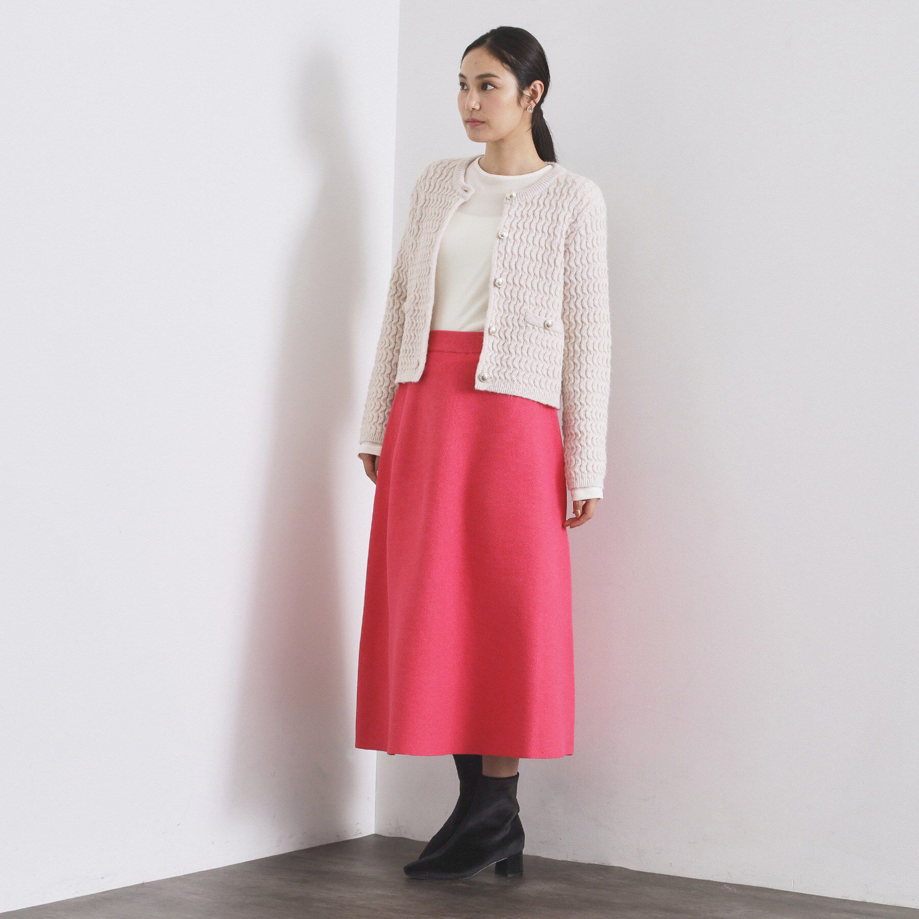 OPAQUE.CLIP「ニットフレアスカート/セットアップ対応【洗濯機OK】」|スカート|