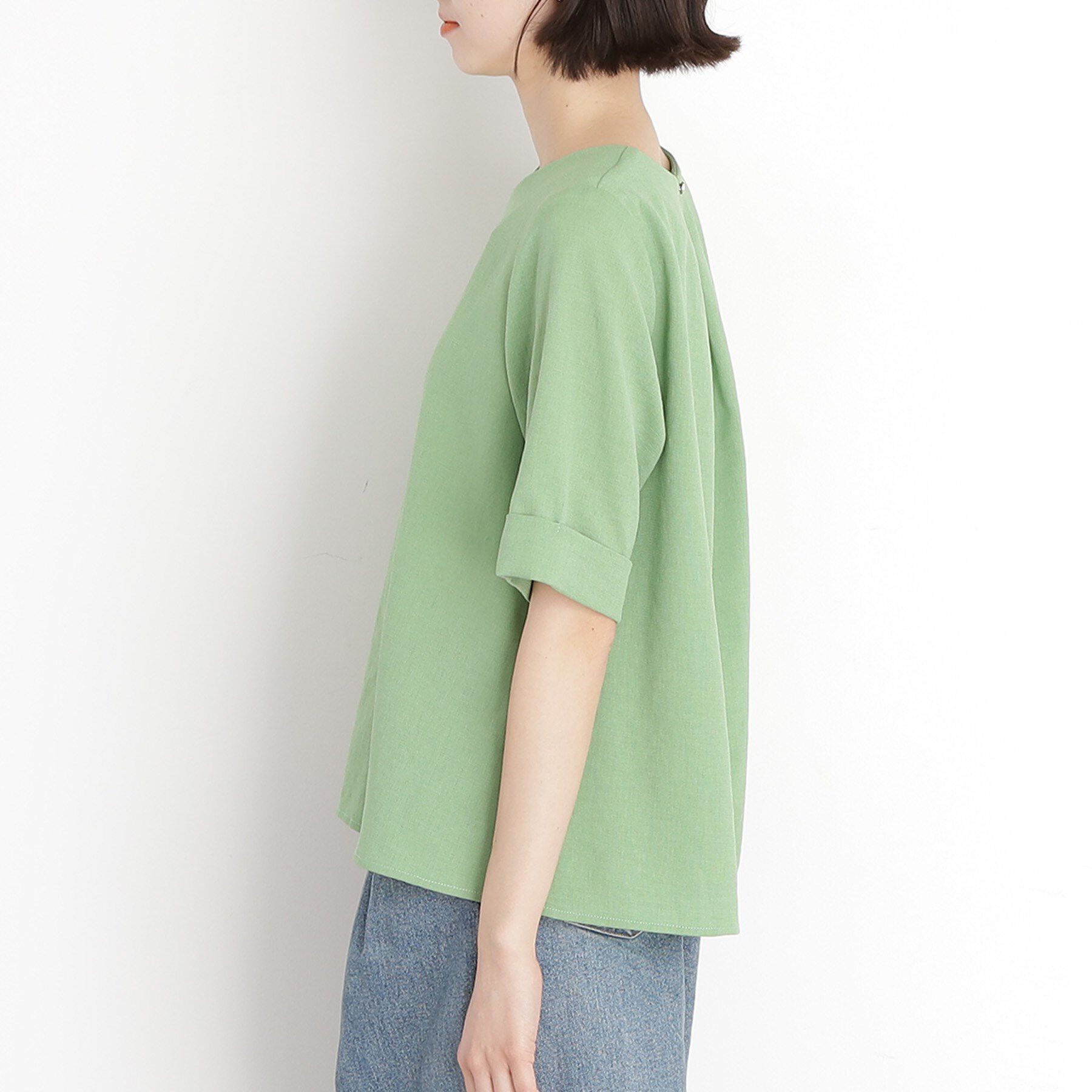 THE SHOP TK「麻調ブラウス【シワになりにくい/洗える】」|シャツ・ブラウス|