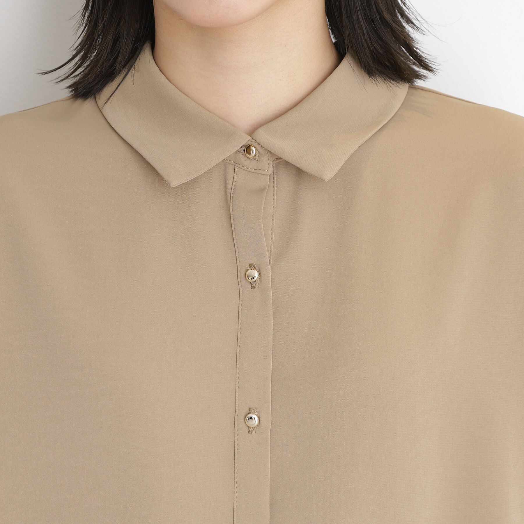 THE SHOP TK「コットンライクブラウス【接触冷感/洗濯機OK/UV/セットアップ可】」|シャツ・ブラウス|