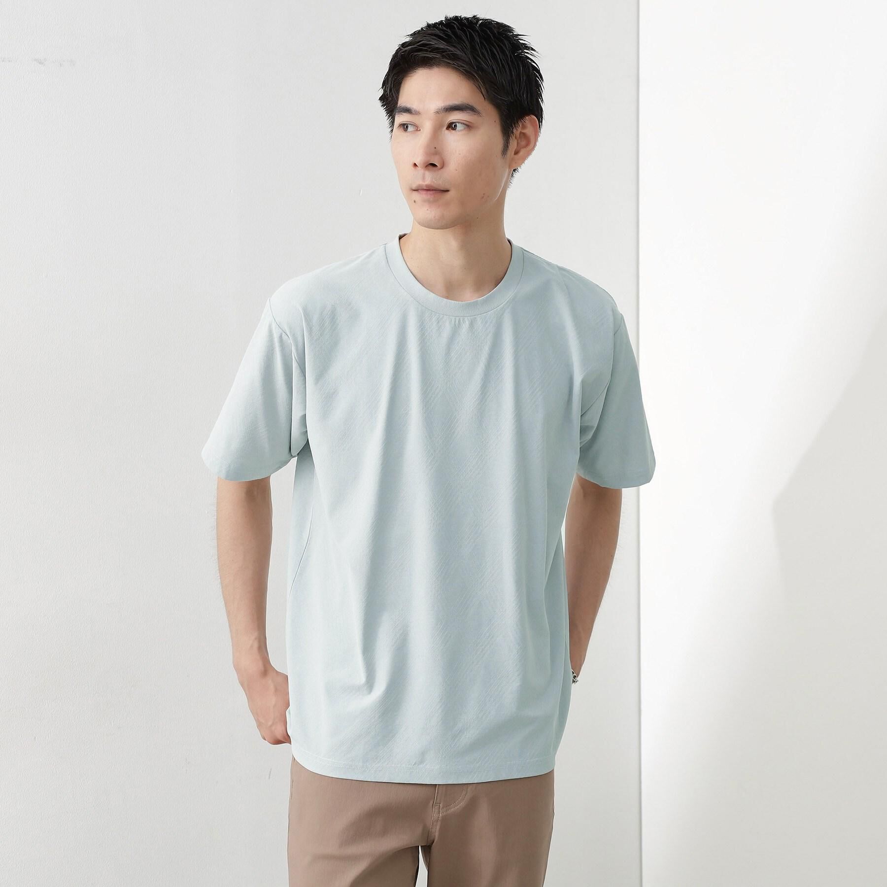 THE SHOP TK「パーフェクテックリンクス半袖Tシャツ 【接触冷感／吸水速乾／UVカット／洗濯機OK】」|Tシャツ・カットソー|