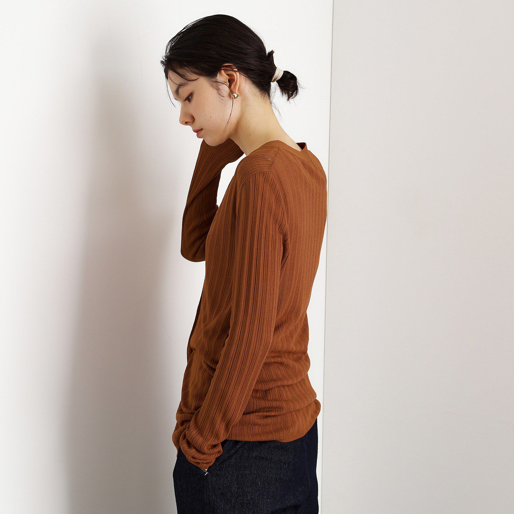 THE SHOP TK「ランダムリブカーディガン【洗濯機OK】」|カーディガン|