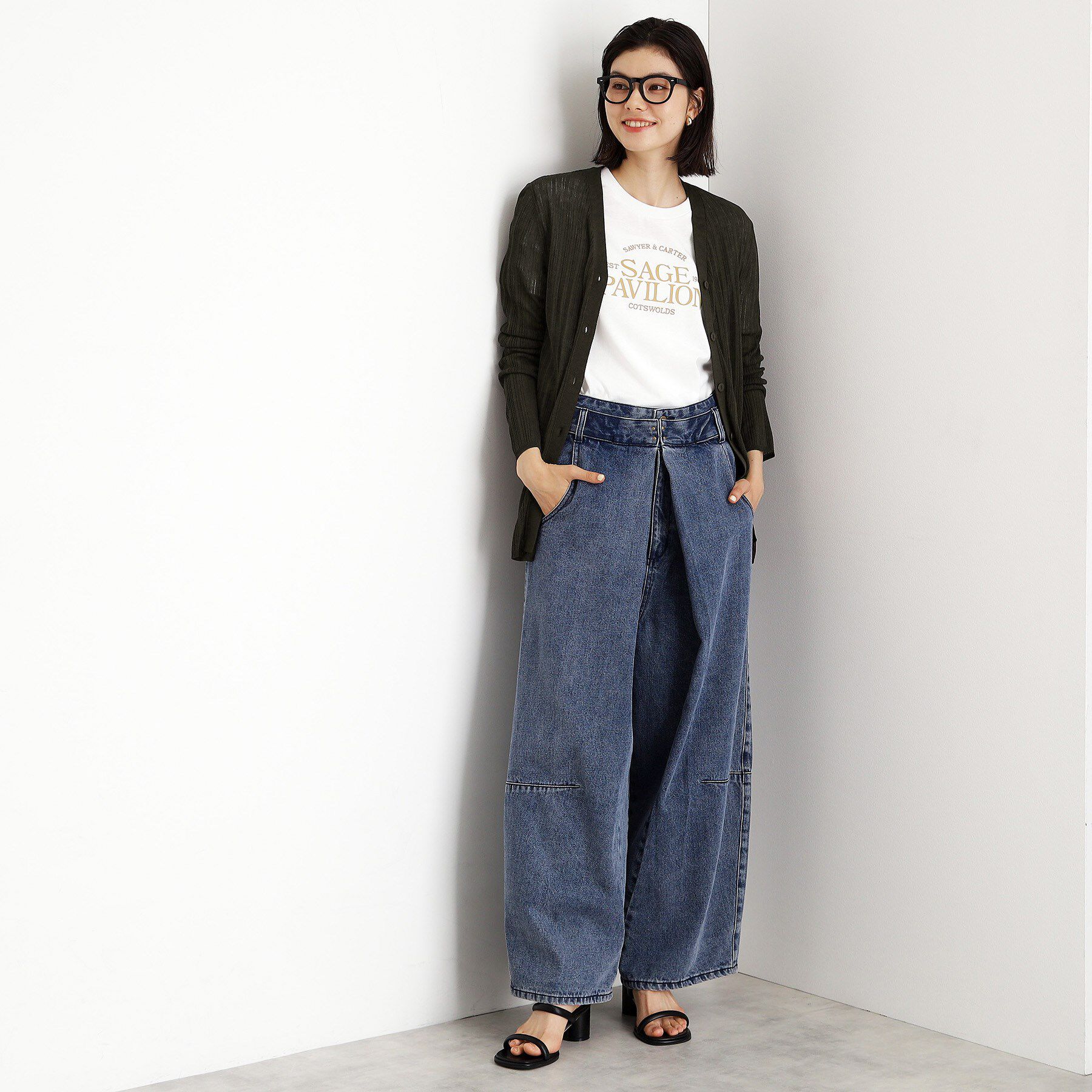 THE SHOP TK「ランダムリブカーディガン【洗濯機OK】」|カーディガン|