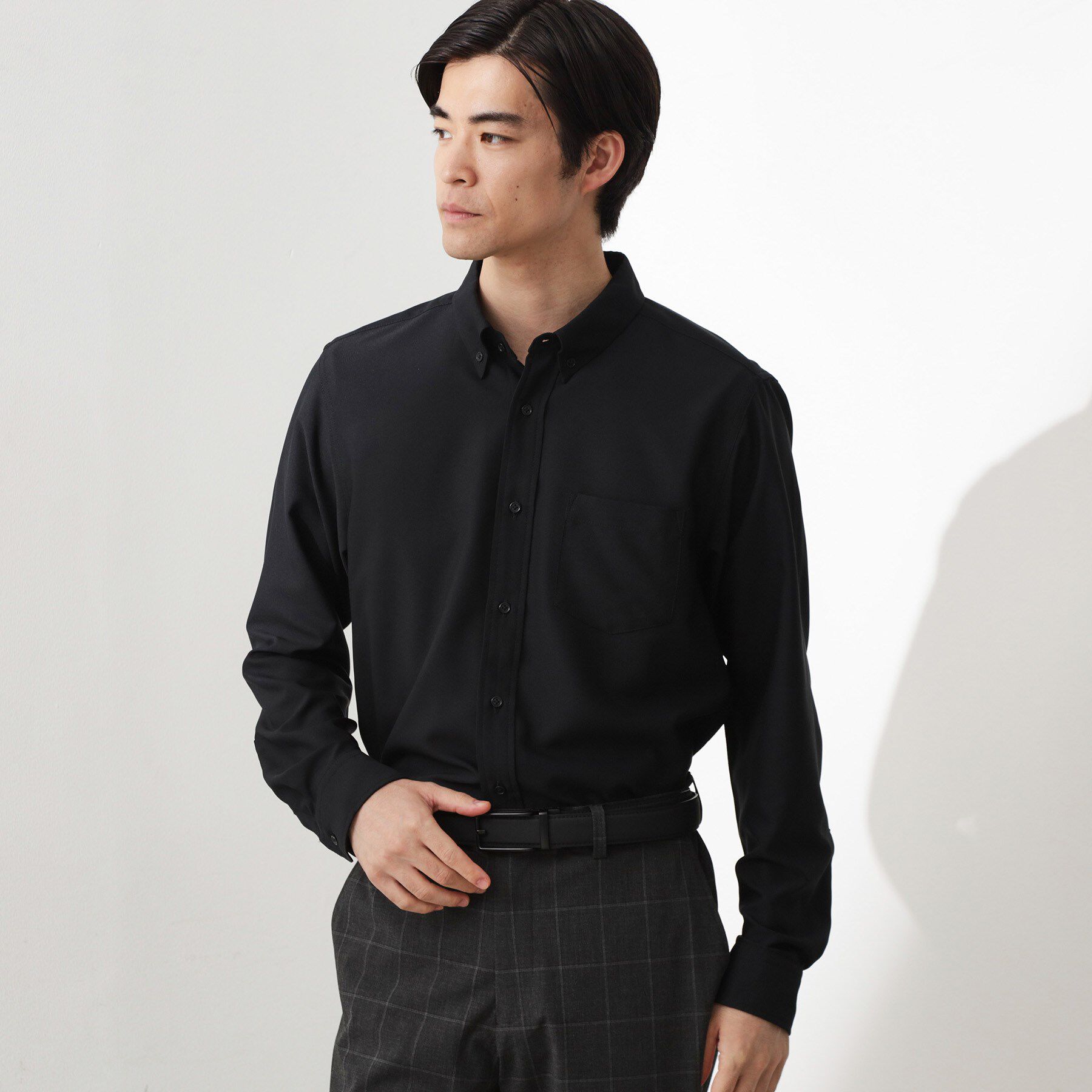 THE SHOP TK「スムースファイバー長袖シャツ 【吸水速乾/UVカット/軽量/イージーケア】」|シャツ・ブラウス|