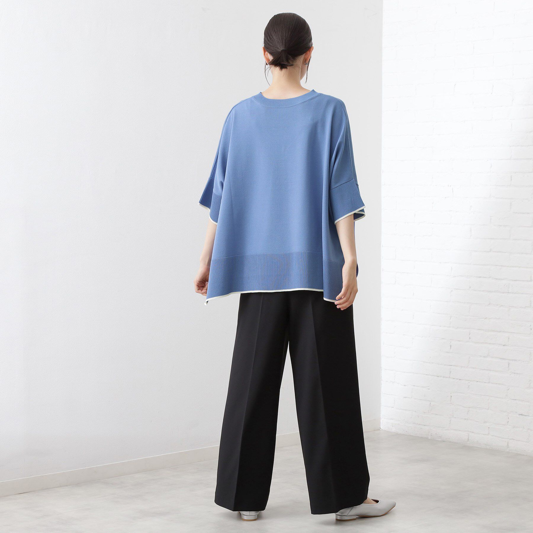 THE SHOP TK「Vネックドルマンニット【毛玉になりにくい/洗濯機OK】」|ニット・セーター|