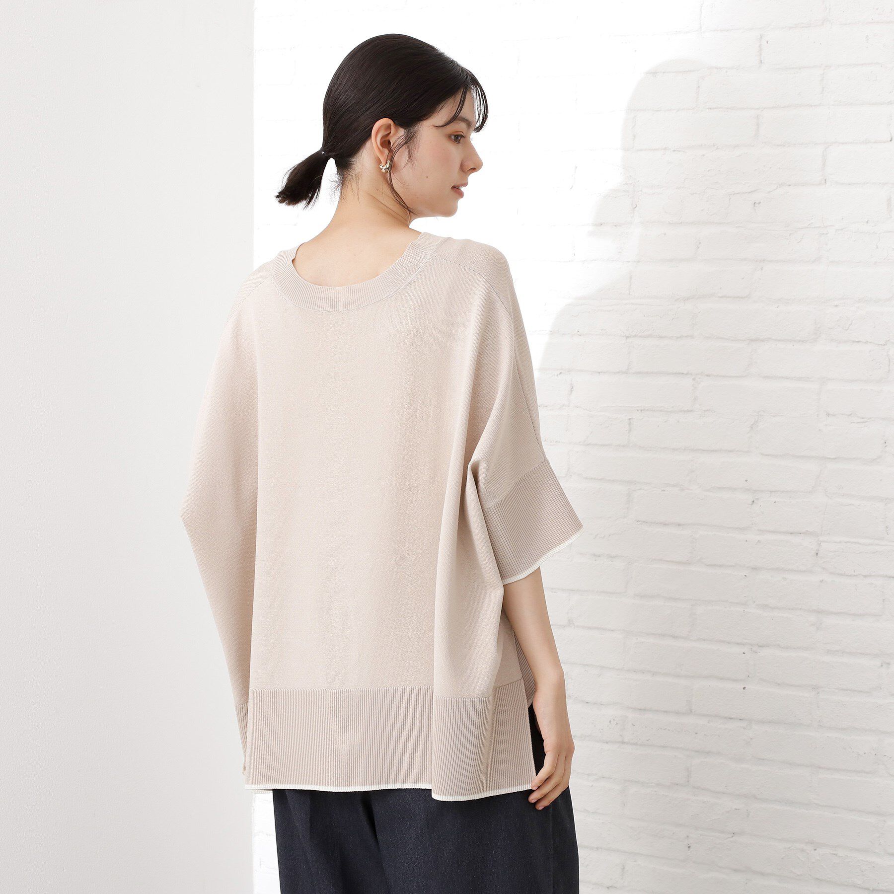 THE SHOP TK「Vネックドルマンニット【毛玉になりにくい/洗濯機OK】」|ニット・セーター|