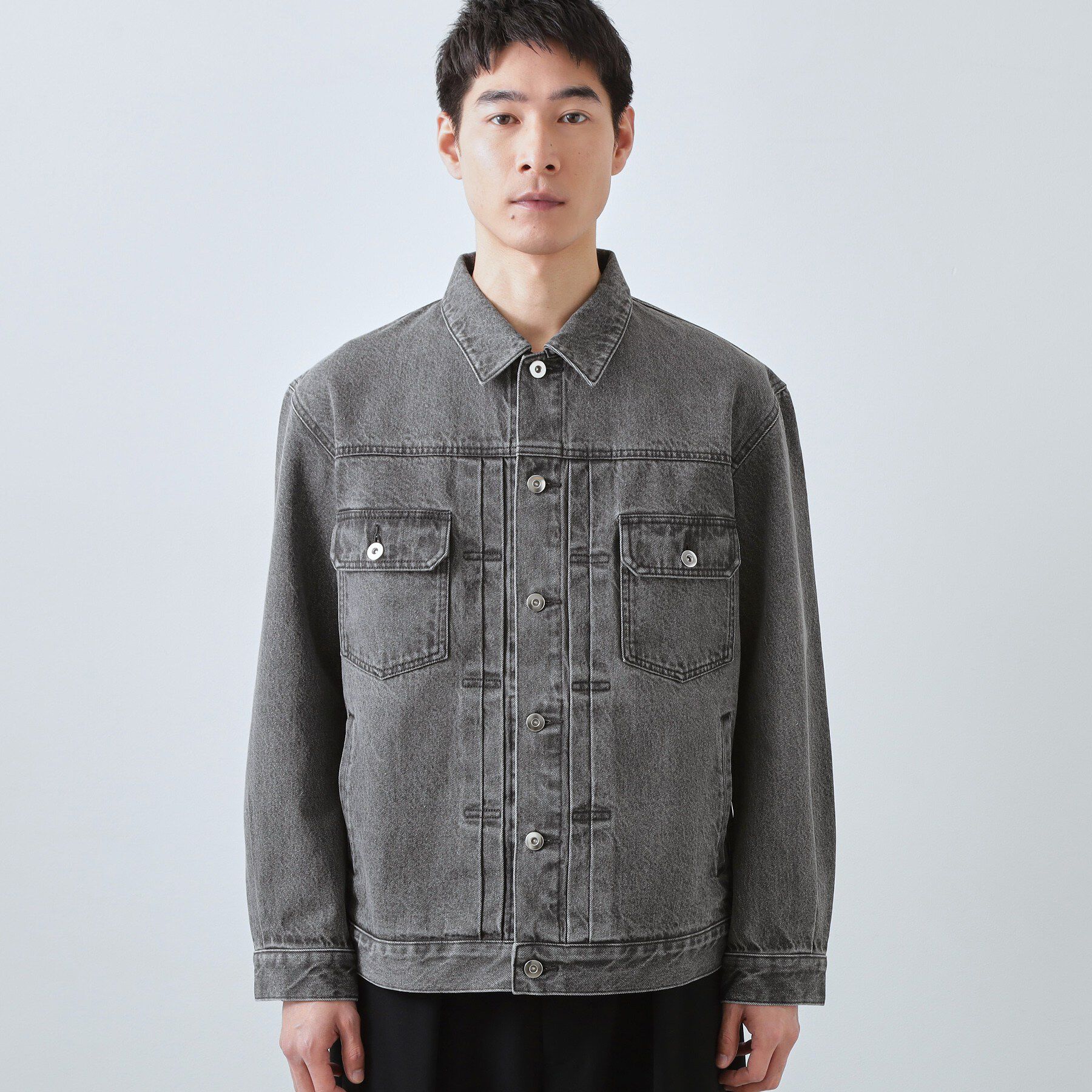 THE SHOP TK「【大人にも取り入れやすい】デニムジャケット セットアップ可/洗濯機OK」|ブルゾン・スタジャン|