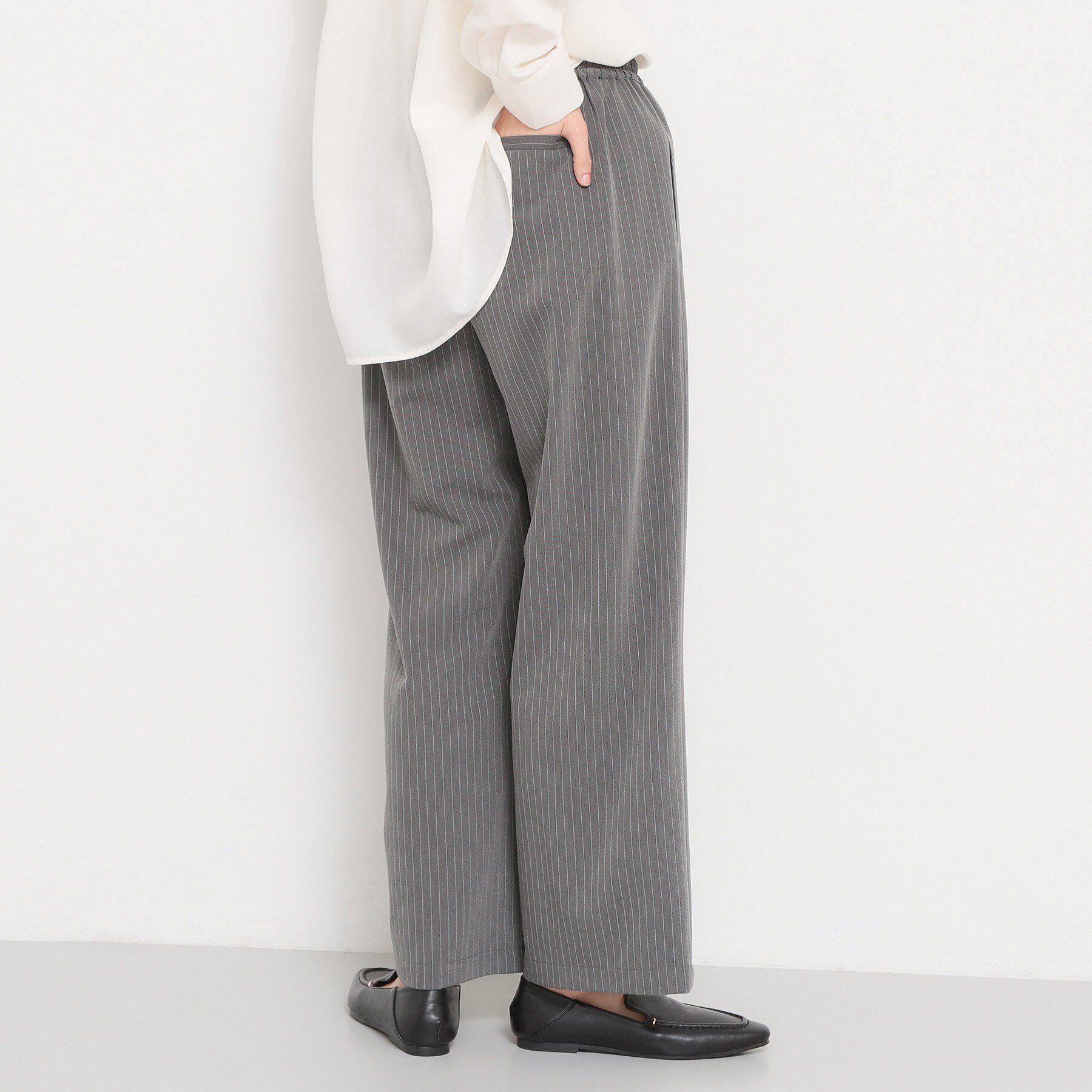 THE SHOP TK「ストライプイージーワイドパンツ」|その他|