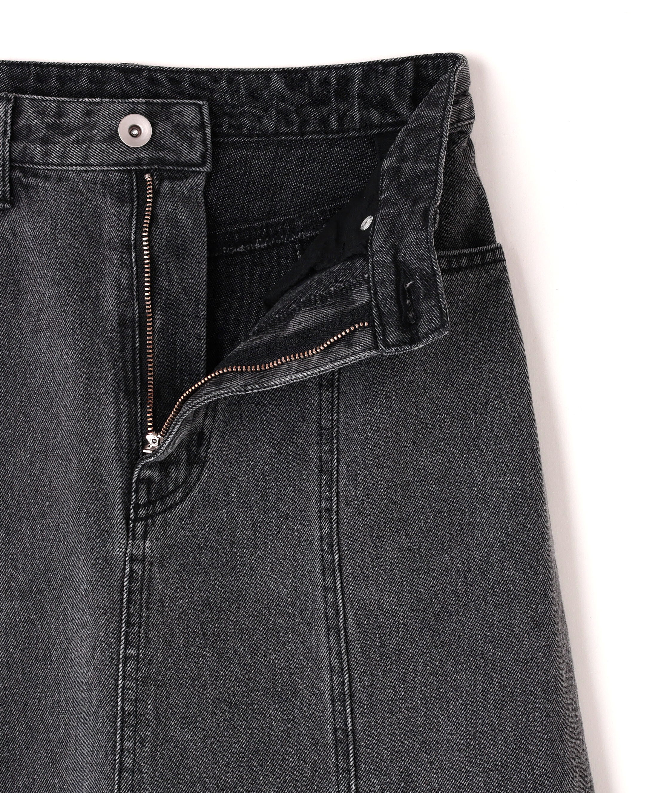  「パネル切替デニムフレアスカート」|スカート|