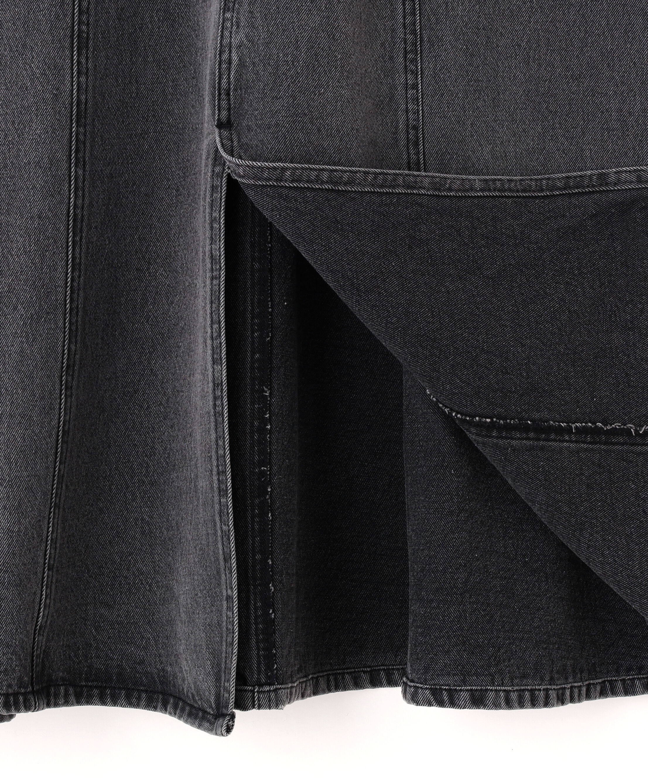  「パネル切替デニムフレアスカート」|スカート|