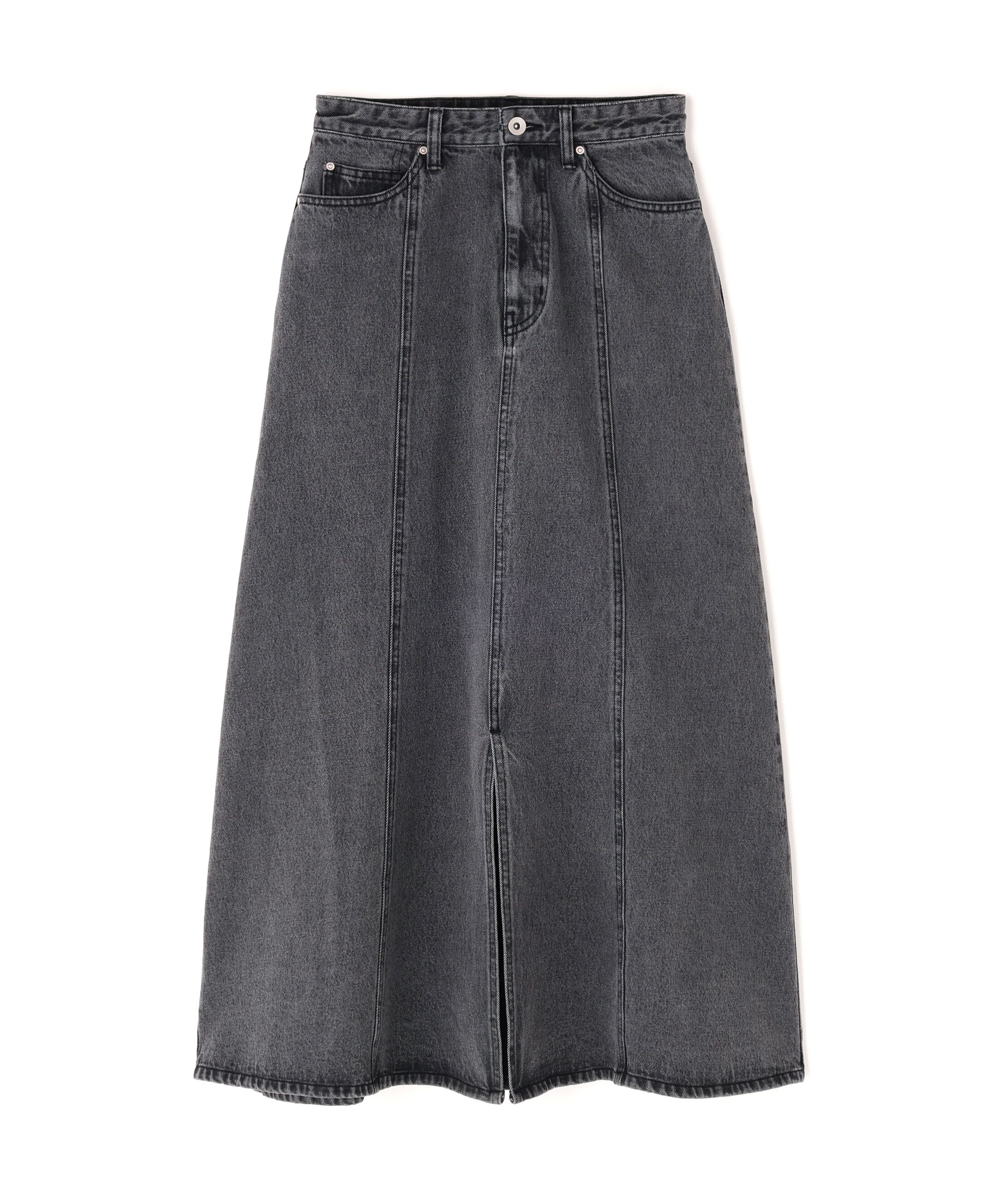  「パネル切替デニムフレアスカート」|スカート|