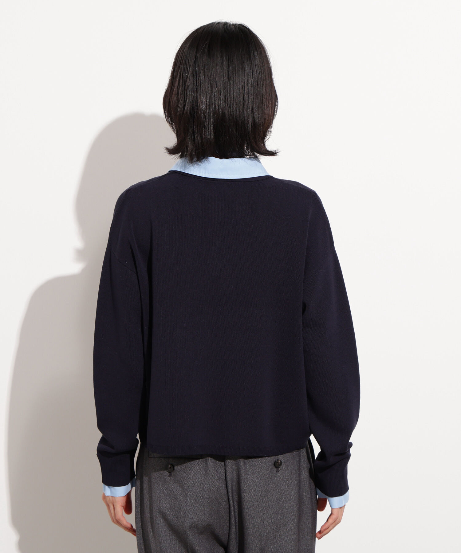  「シャツレイヤード風ニット」|ニット・セーター|