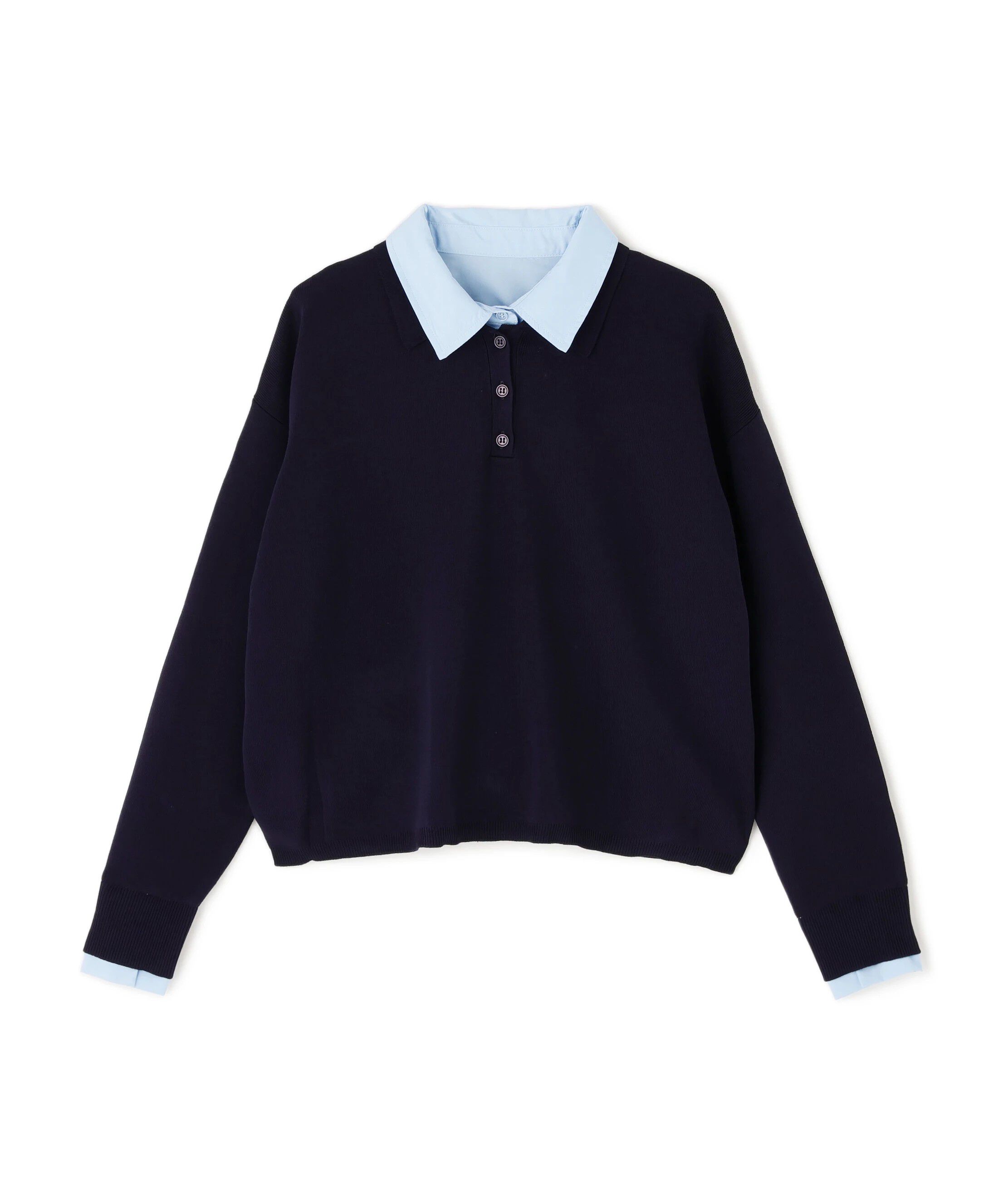  「シャツレイヤード風ニット」|ニット・セーター|