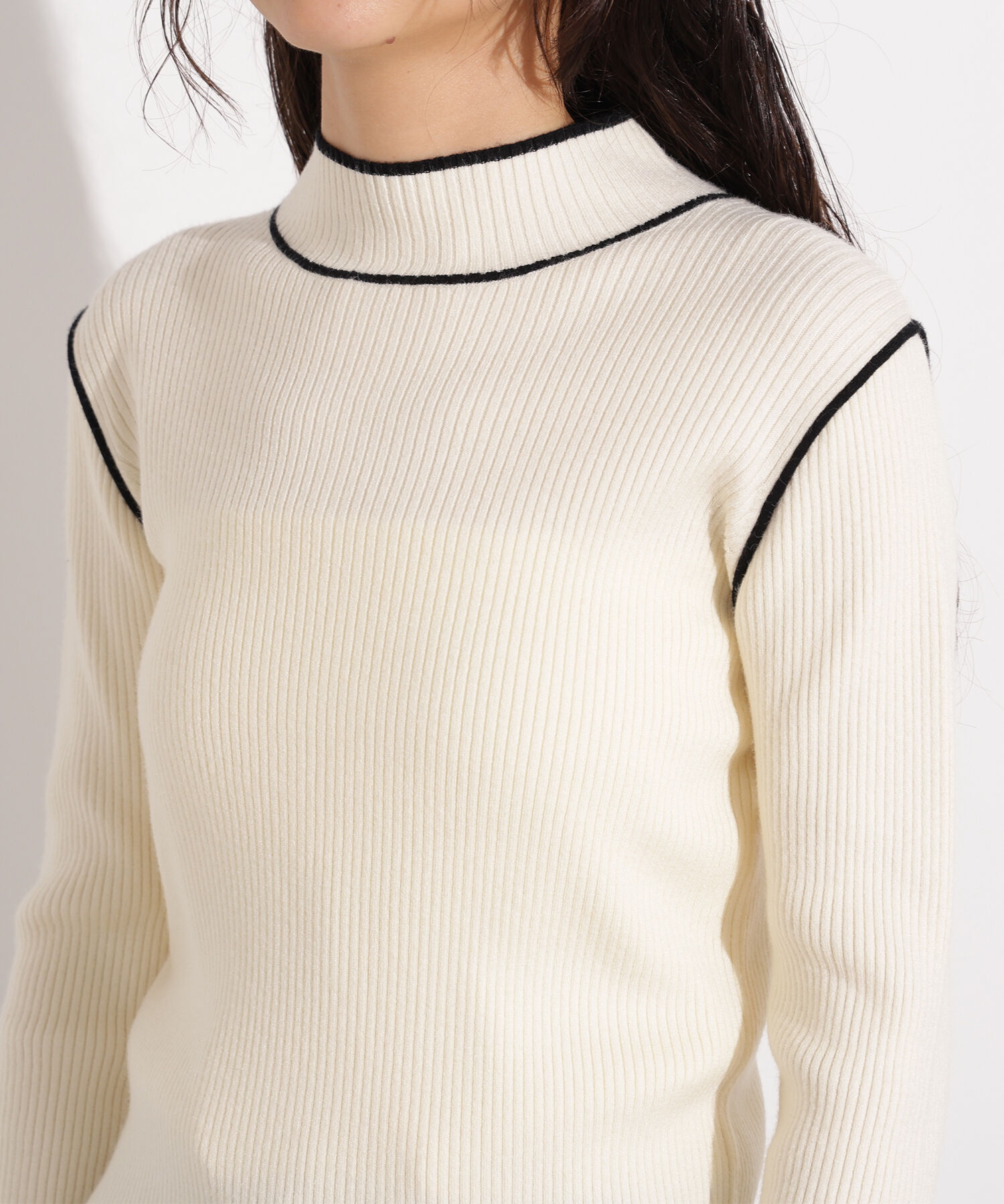  「ラインモックネックニット」|ニット・セーター|