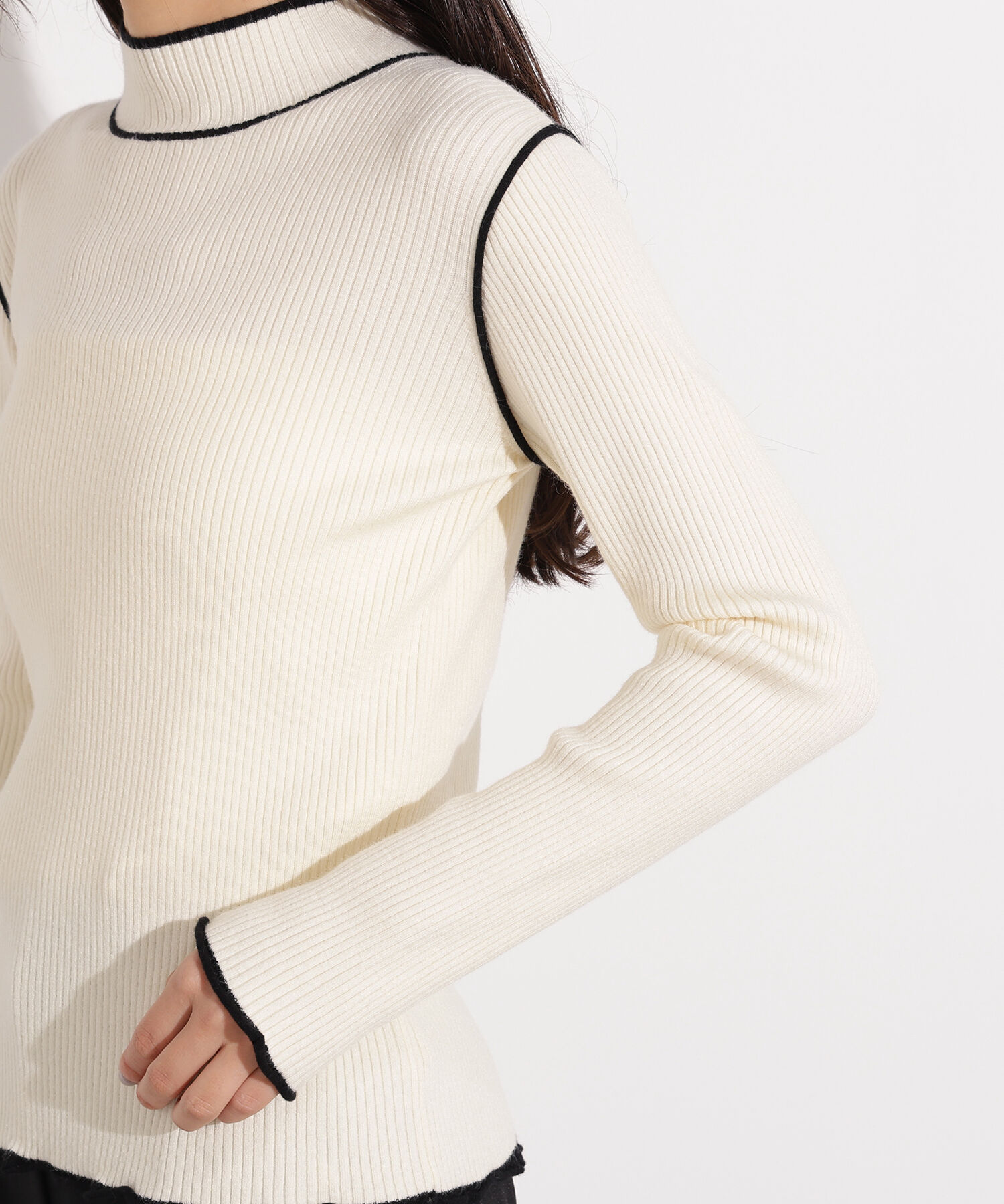  「ラインモックネックニット」|ニット・セーター|