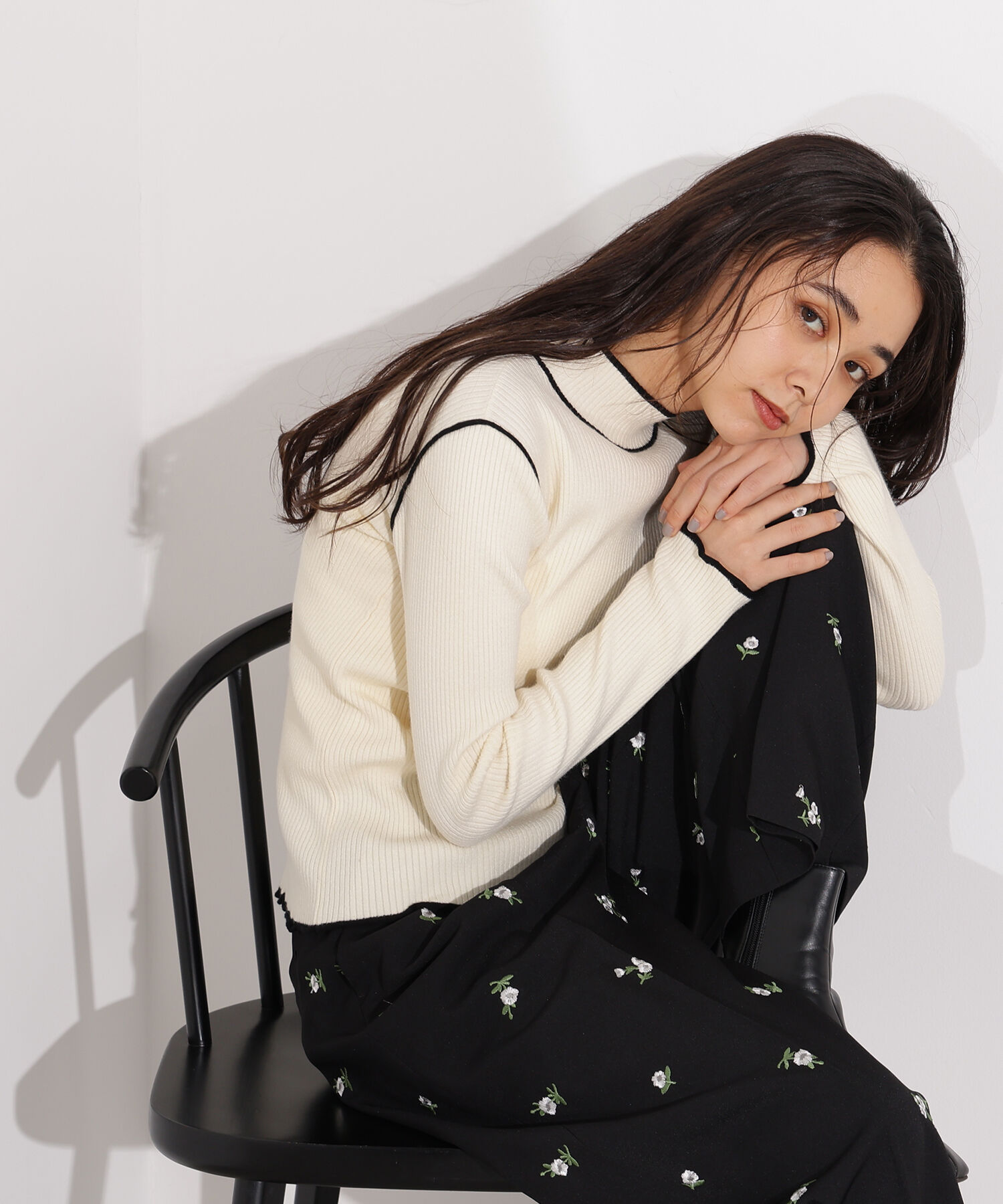  「ラインモックネックニット」|ニット・セーター|