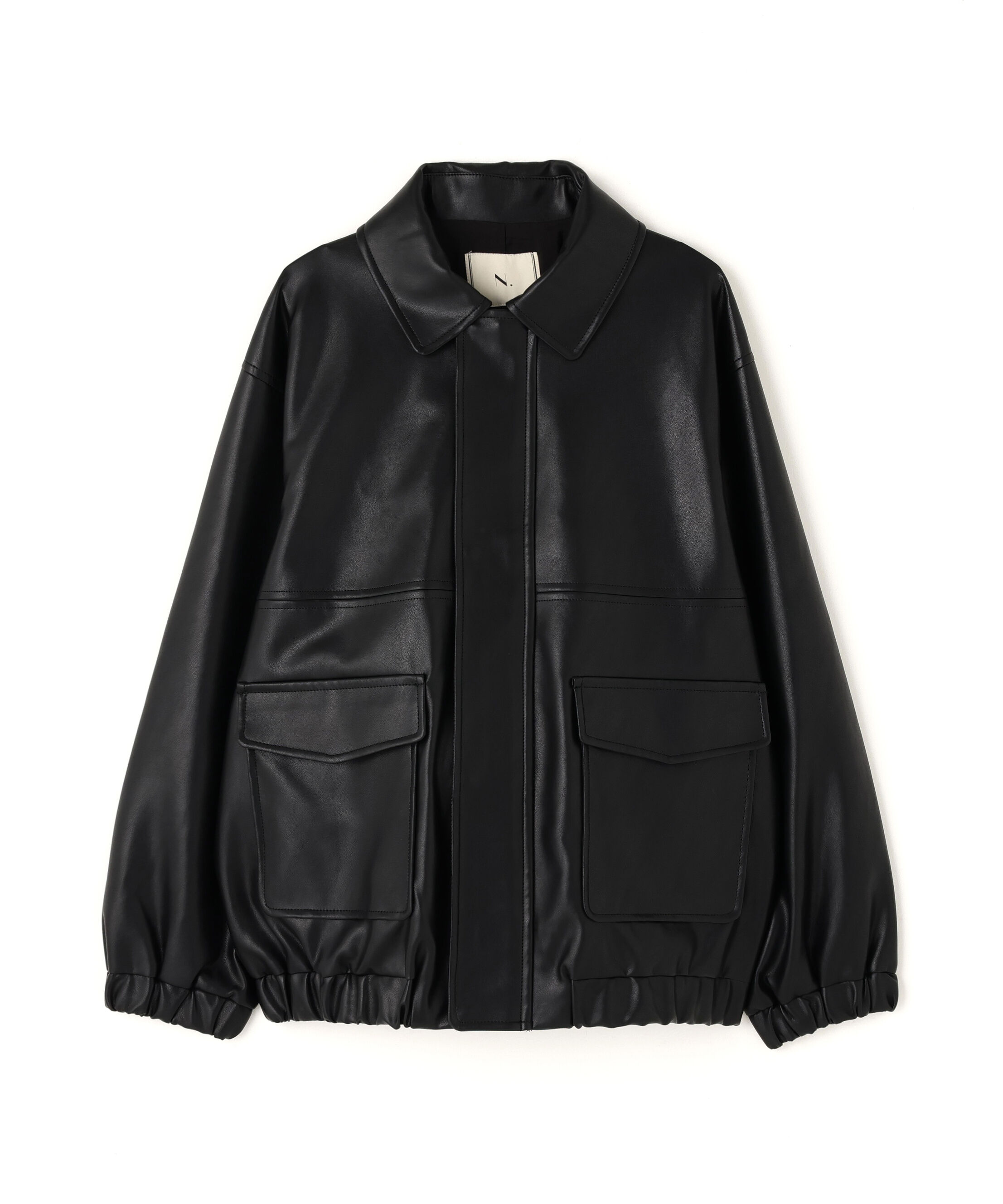  「フェイクレザーステンカラーブルゾン」|ブルゾン・スタジャン|