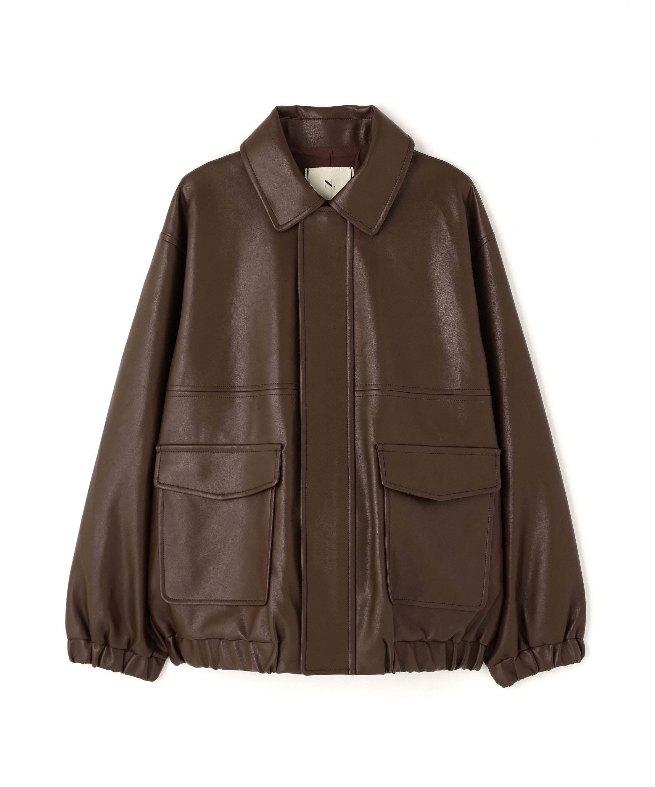  「フェイクレザーステンカラーブルゾン」|ブルゾン・スタジャン|