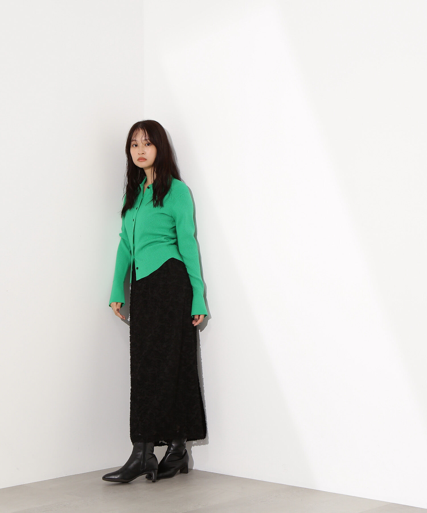  「カットジャガードナロースカート」|スカート|