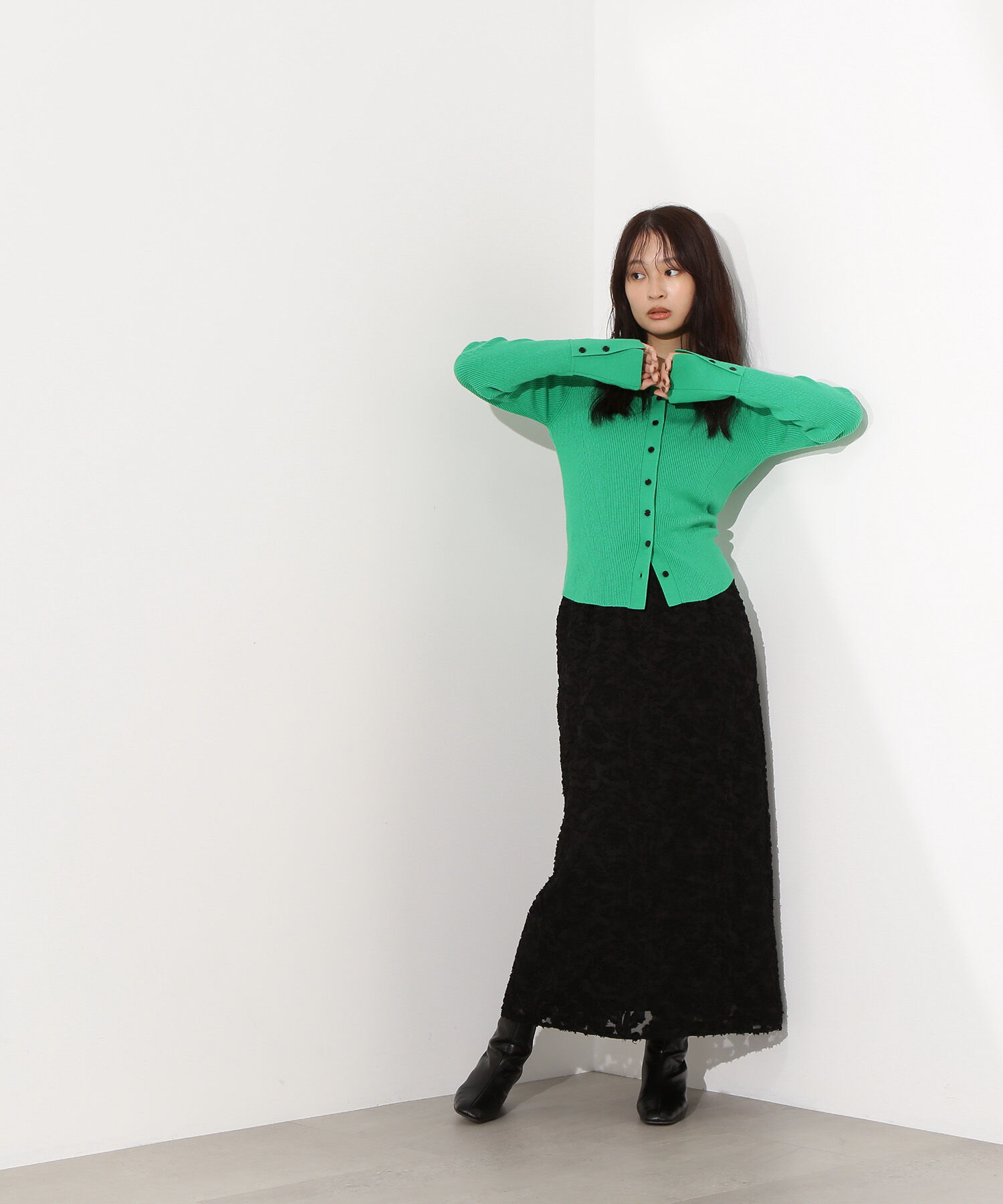  「カットジャガードナロースカート」|スカート|