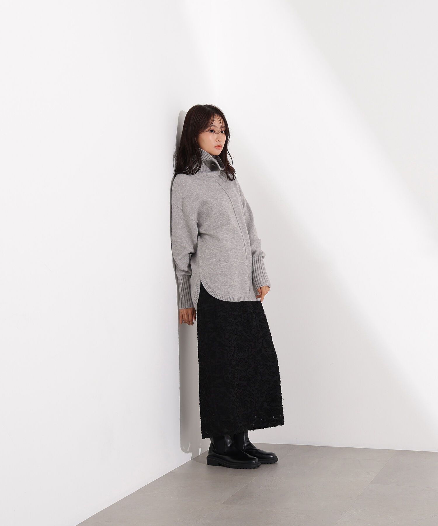  「カットジャガードナロースカート」|スカート|