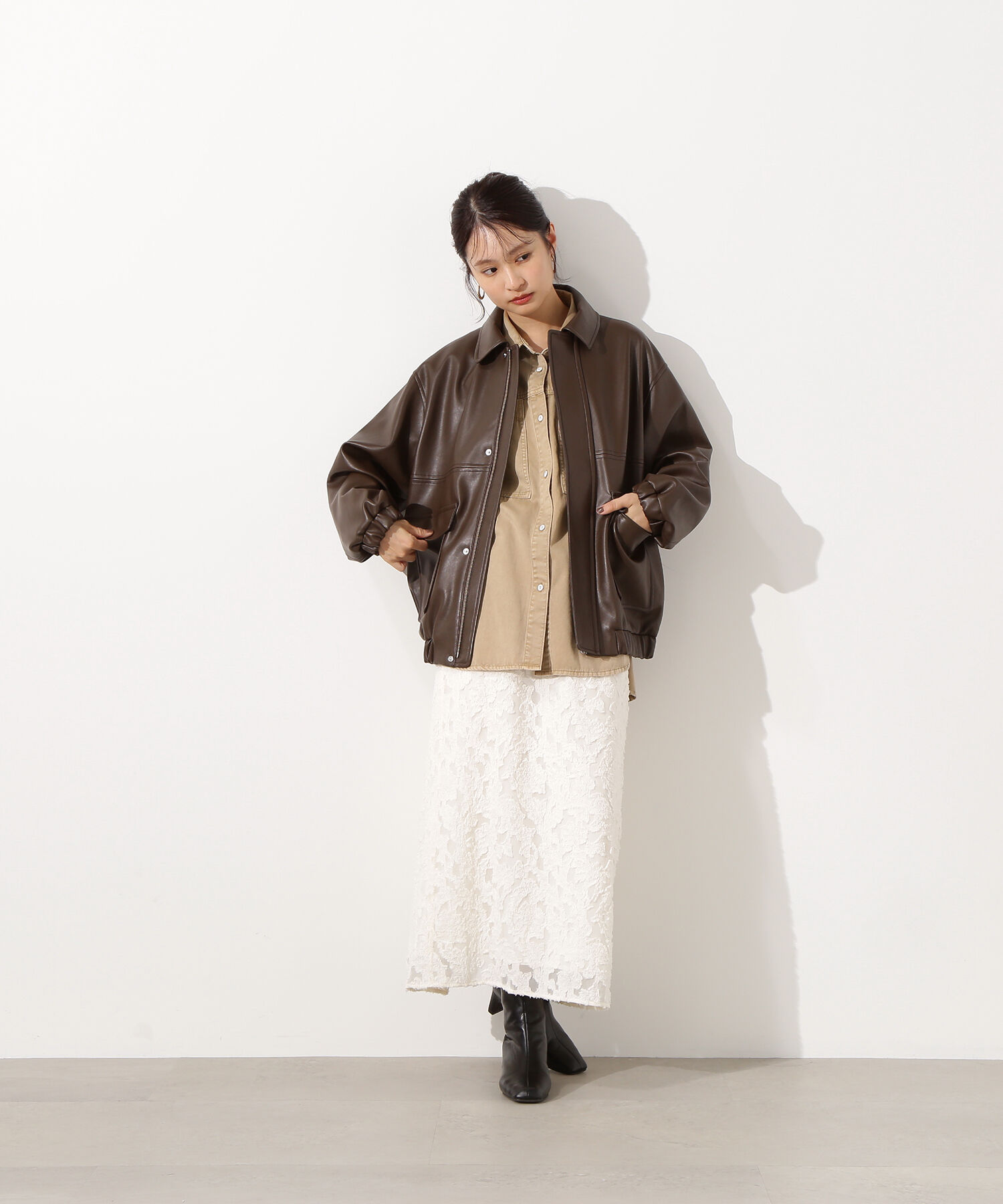  「カットジャガードナロースカート」|スカート|